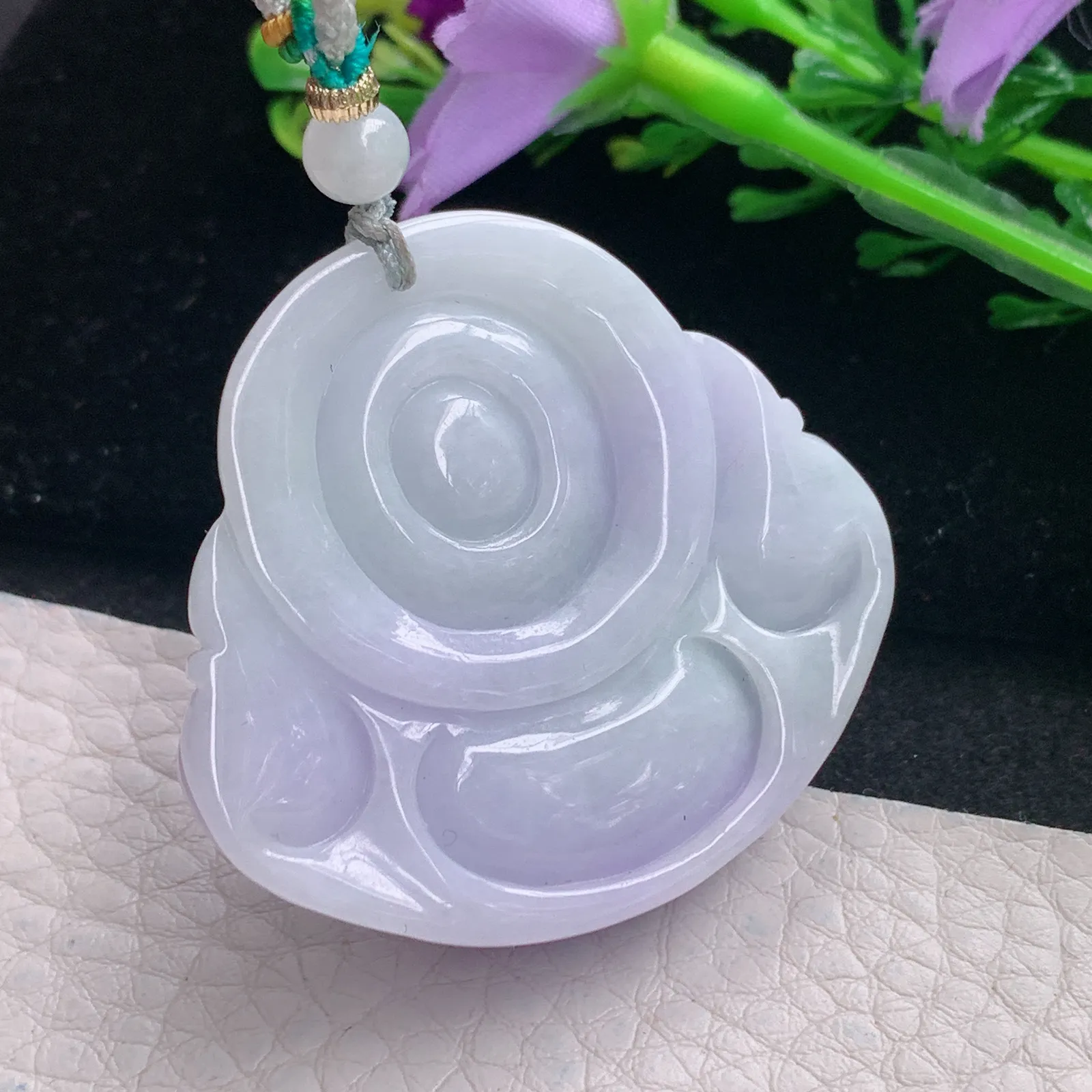 zen自然光40.3*43.5*12天然缅甸翡翠紫罗兰饱满佛公 开心佛玉吊坠 玉挂件