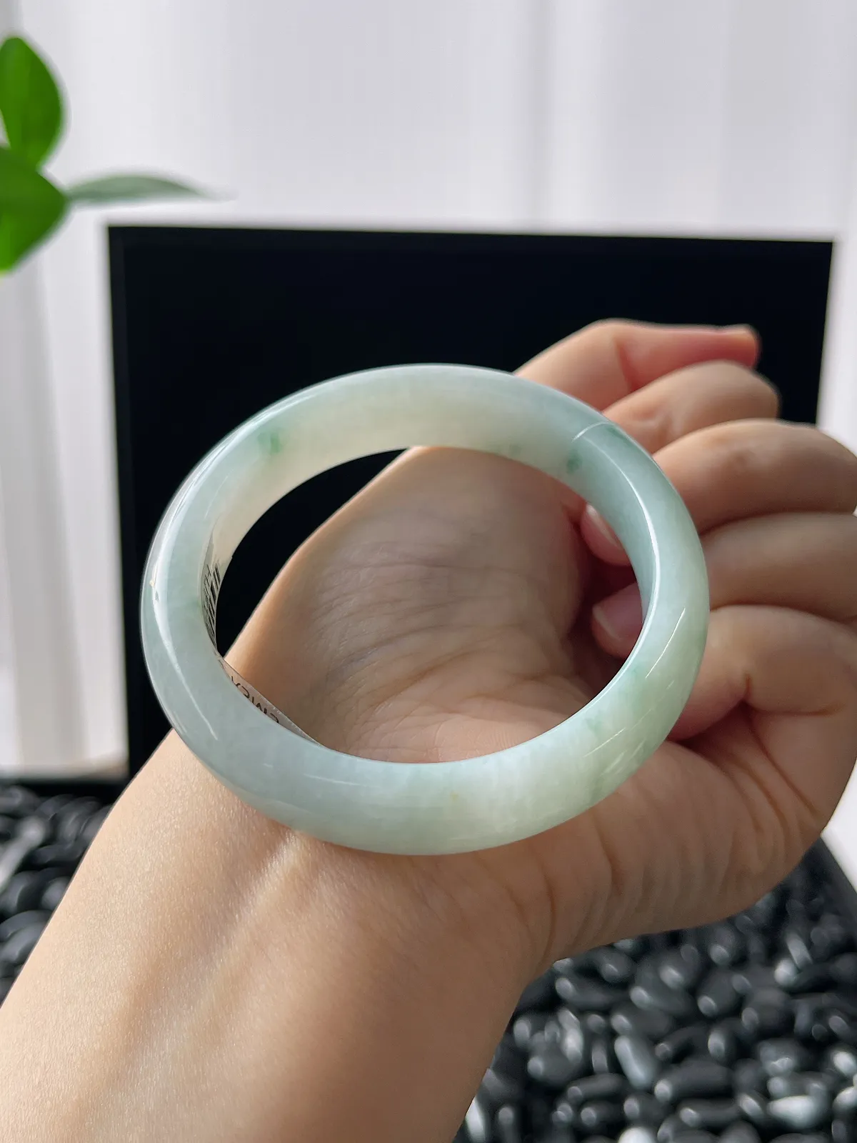 正圈53圈口，翡翠糯化种飘花手镯