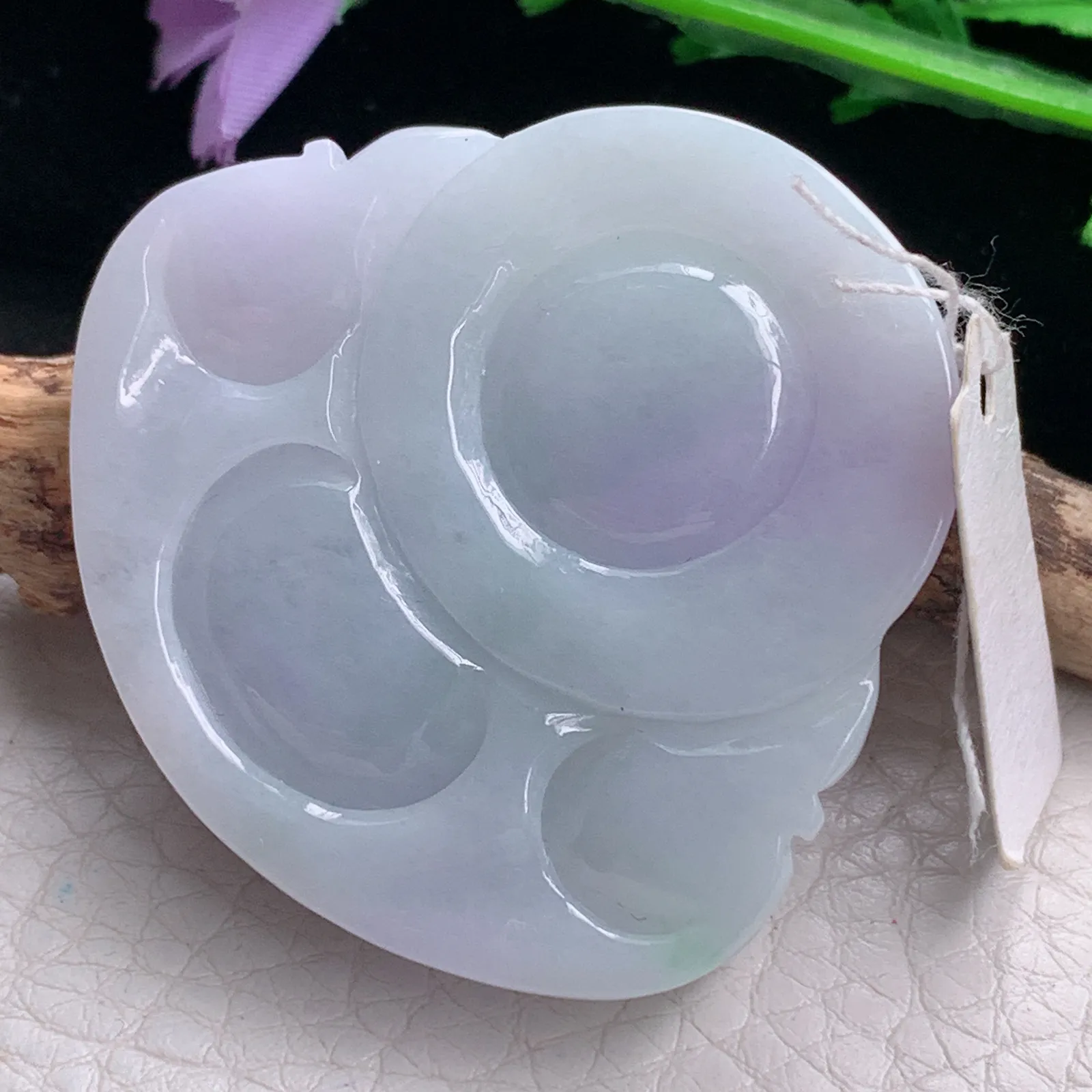 zen自然光43.8*46.6*13.2天然缅甸翡翠春带彩大佛公 弥勒佛玉吊坠 玉挂件