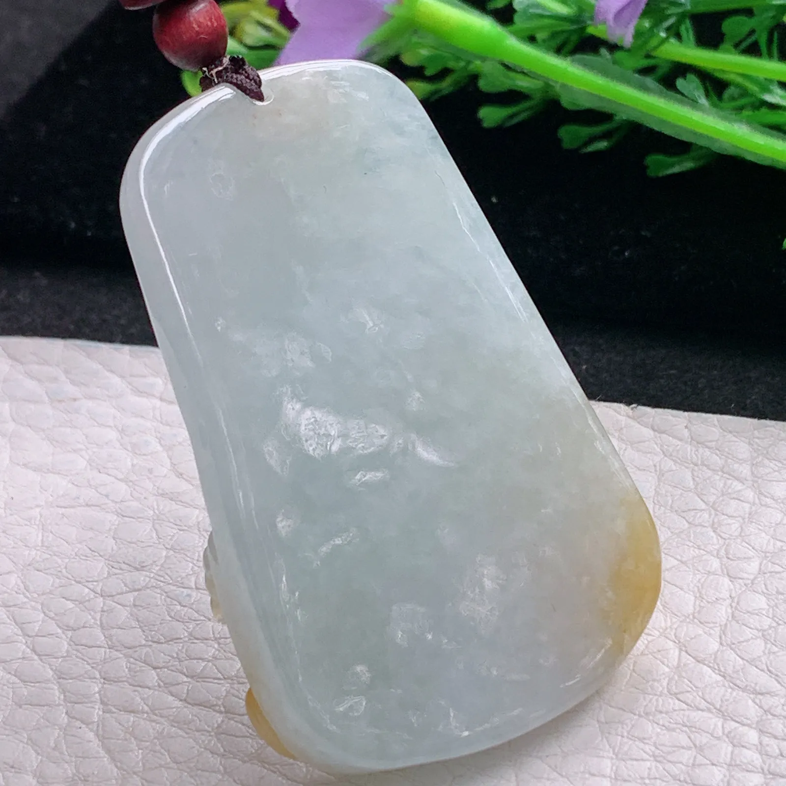 zen自然光55.5*36.5*10.8天然缅甸翡翠冰双彩生肖鸡玉吊坠 玉挂件