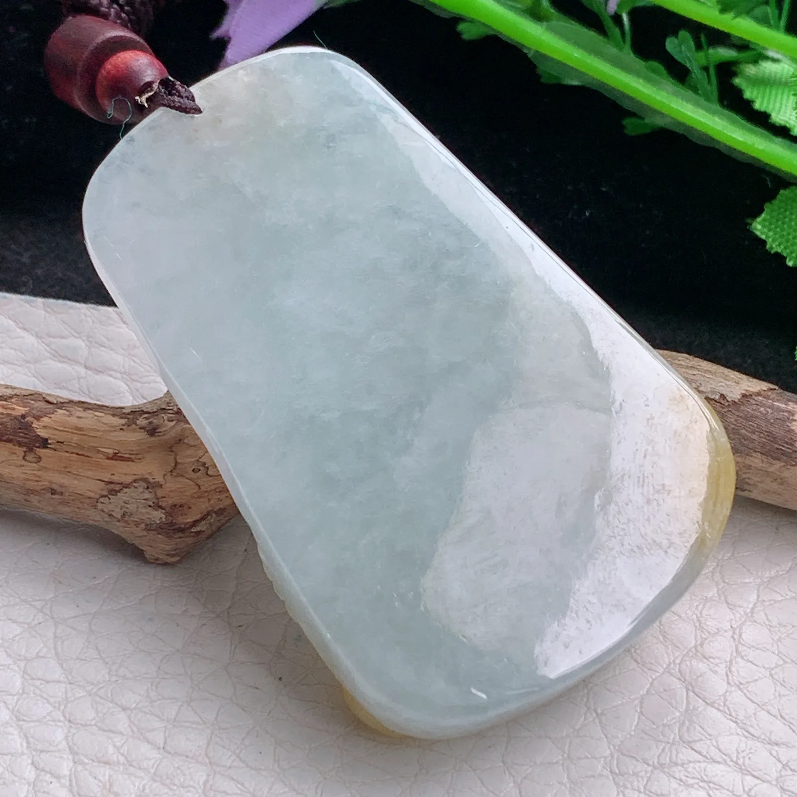 zen自然光55.5*36.5*10.8天然缅甸翡翠冰双彩生肖鸡玉吊坠 玉挂件