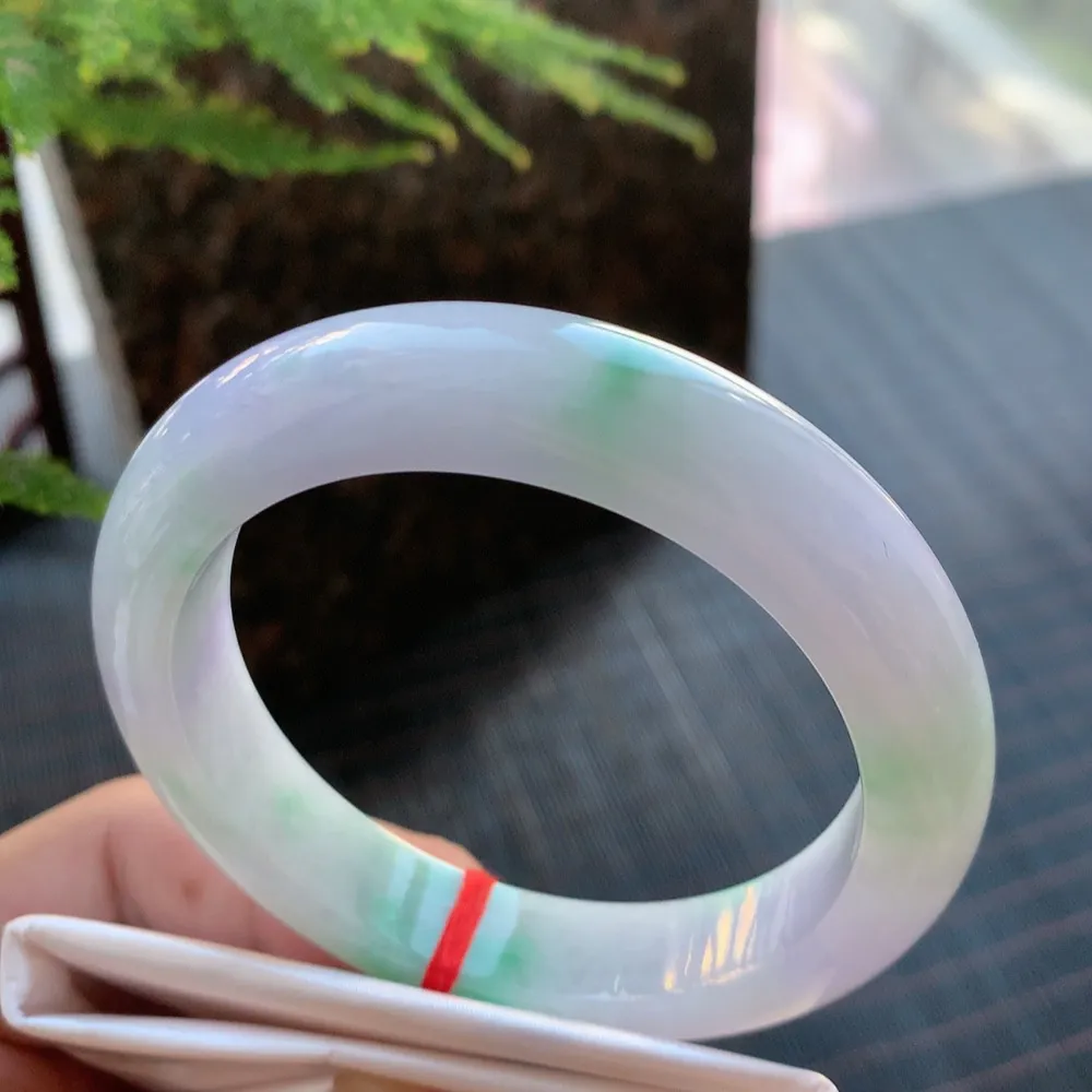 正圈冰糯春彩 无瑕 尺寸:54.7/12.5/8 超美