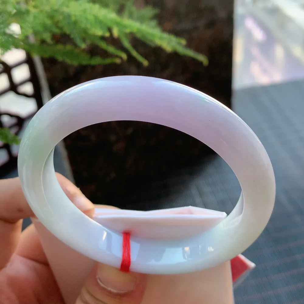 正圈冰糯春彩 无瑕 尺寸:60.8/12.5/9.1 大圈口