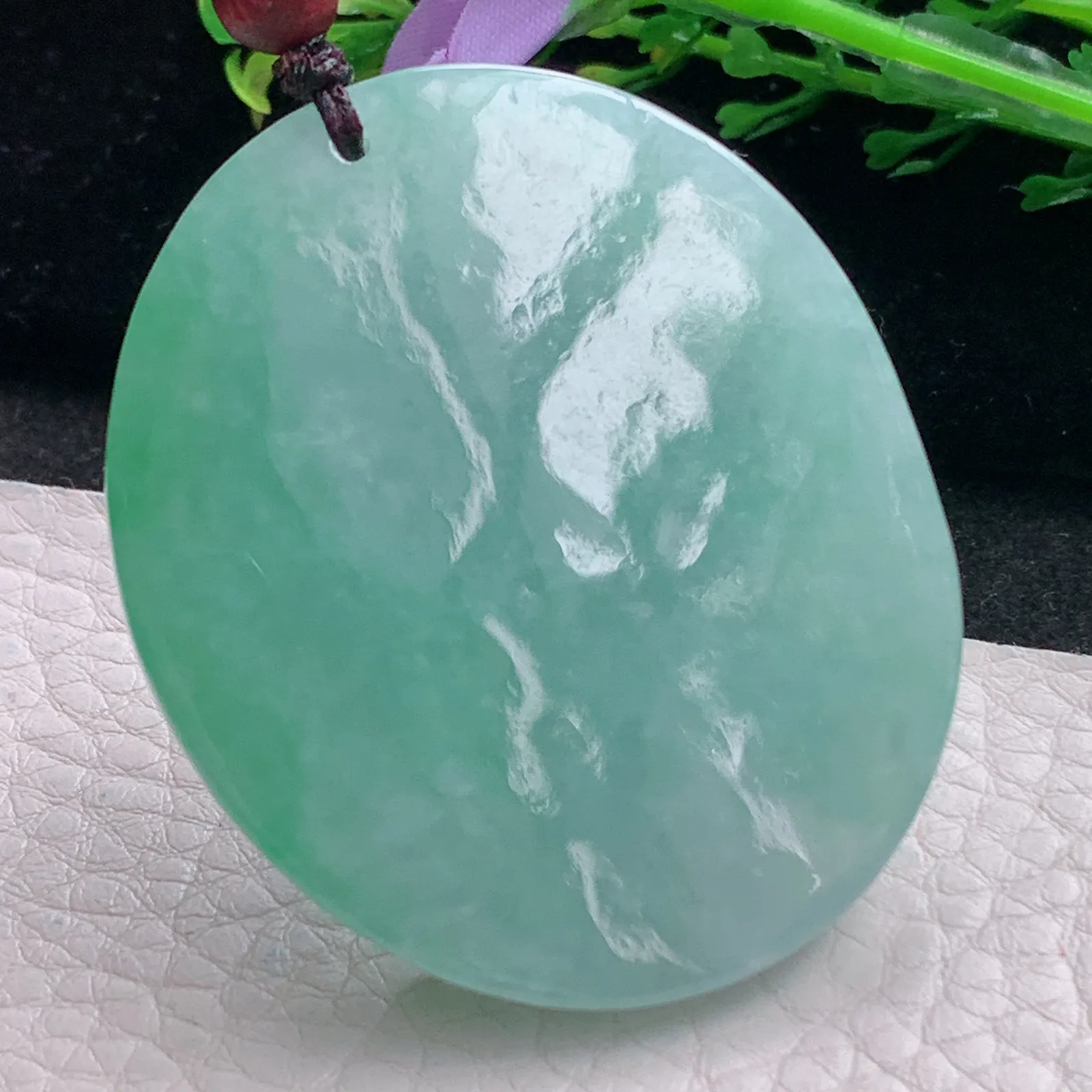 zen自然光50*42*10.2天然缅甸翡翠满绿龙牌 龙行天下玉吊坠 玉挂件