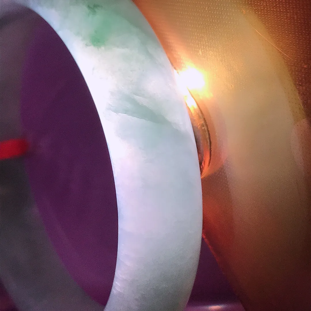 天然A货翡翠58/13.2/8老坑冰润起胶飘花手镯宽边玉手镯