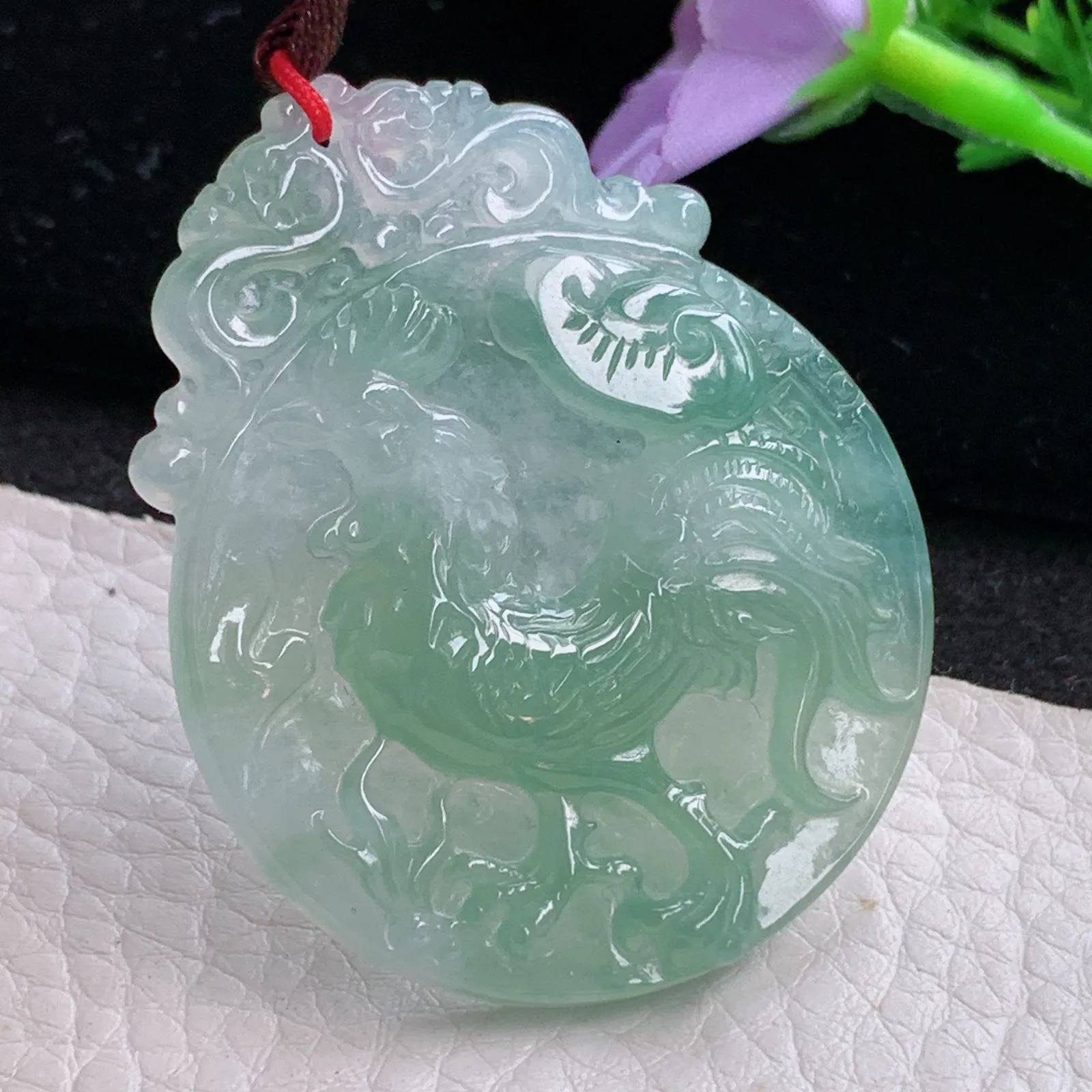 bg自然光48.5*38.9*5.7天然缅甸翡翠冰晴金鸡独立 生肖鸡玉吊坠 毛衣坠