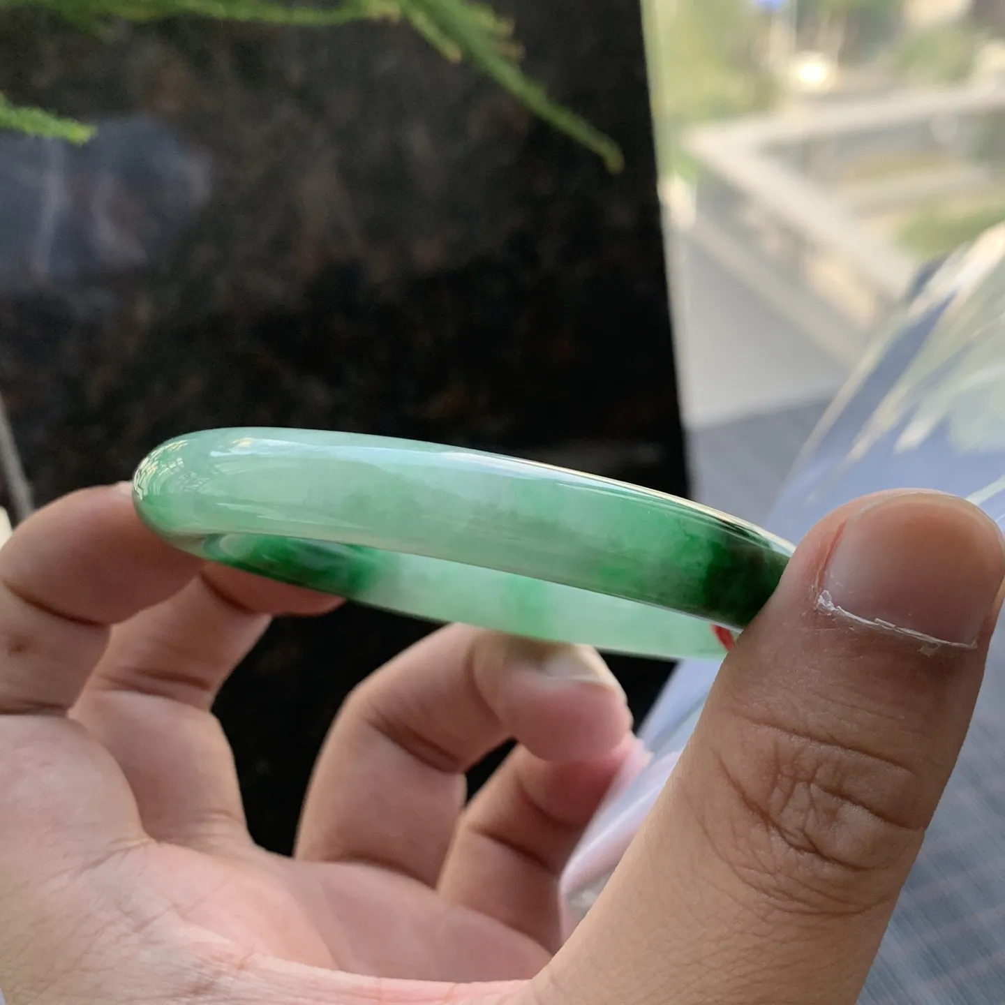 圆条冰糯辣绿 微纹 尺寸:54.1/9.3 色辣