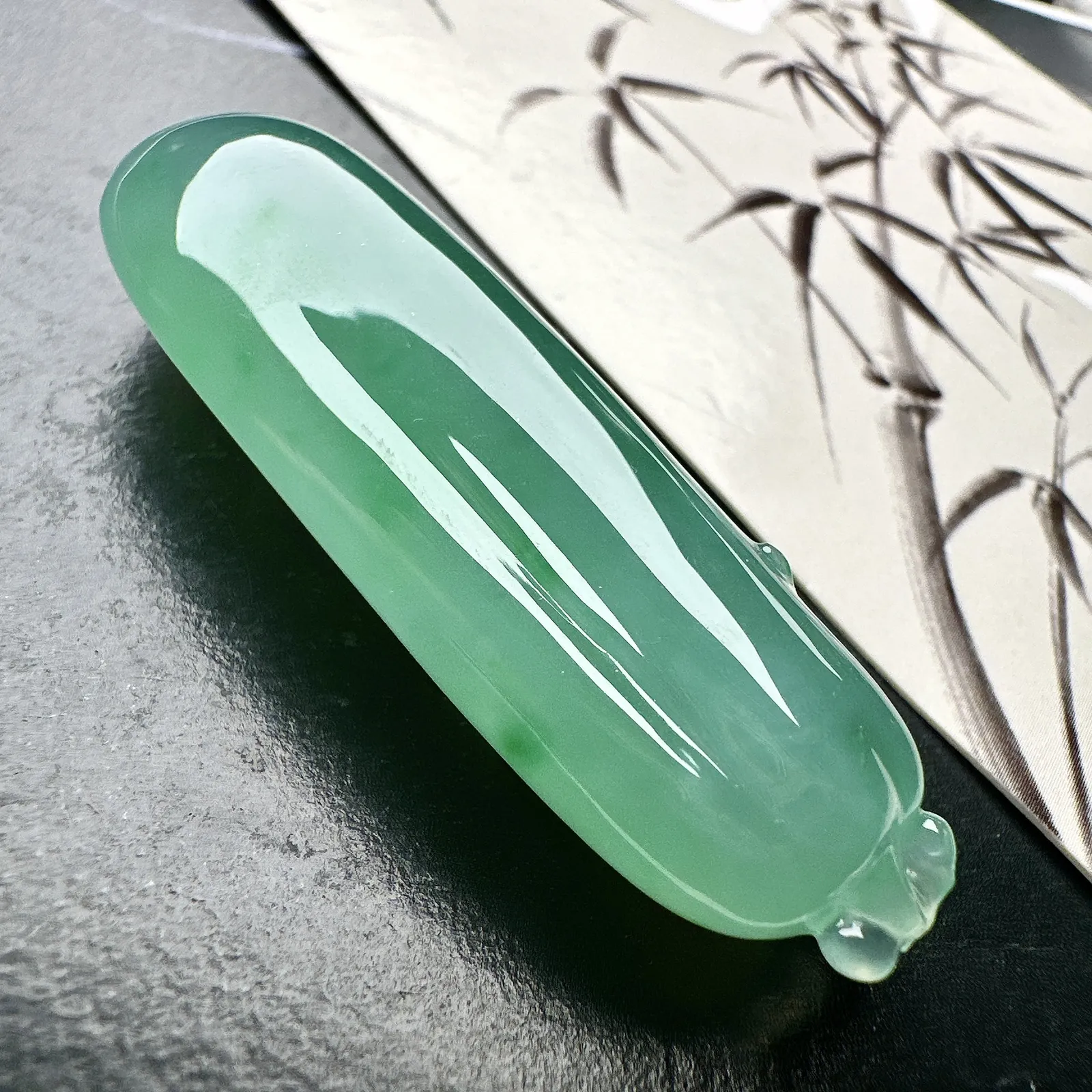 【冰种满绿大福瓜】质地冰润细腻，种老起光，收藏品质，