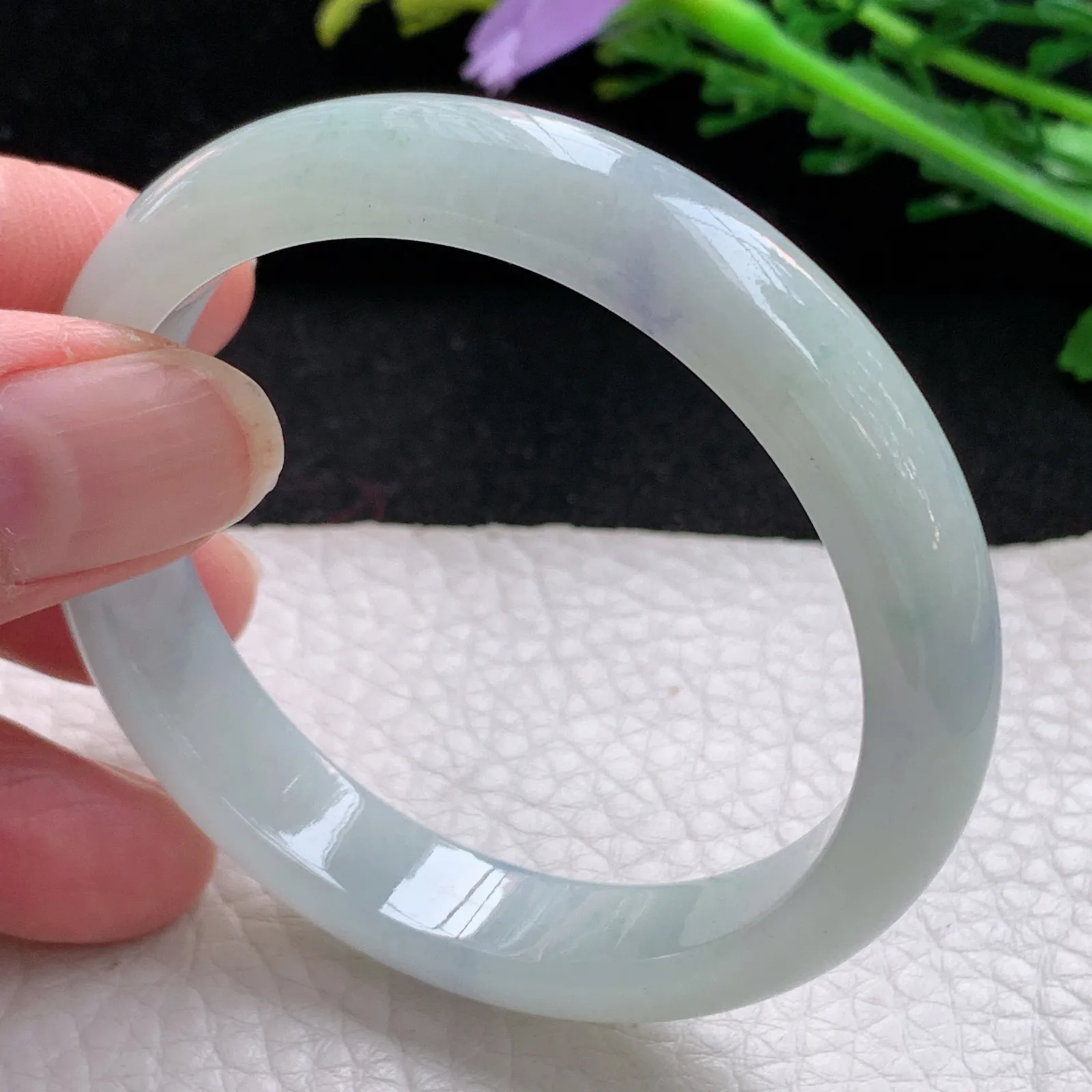 xx小圈口51*10.8*6.3平安镯 缅甸翡翠a货玉手镯清秀宽边玉手环