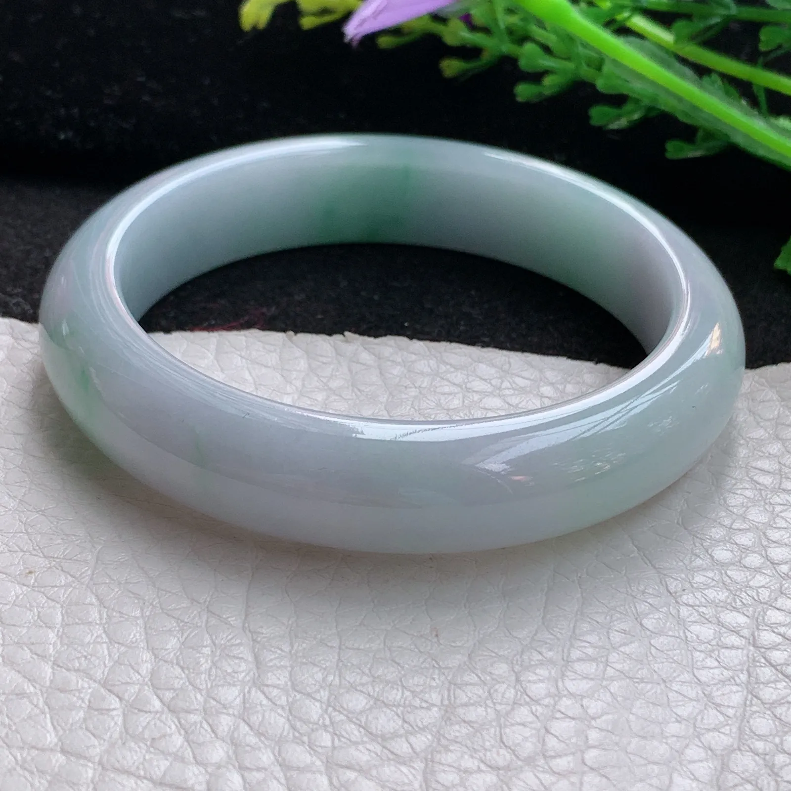 xx自然光56*12.8*8.3平安镯 缅甸翡翠a货玉手镯清新宽边玉手环