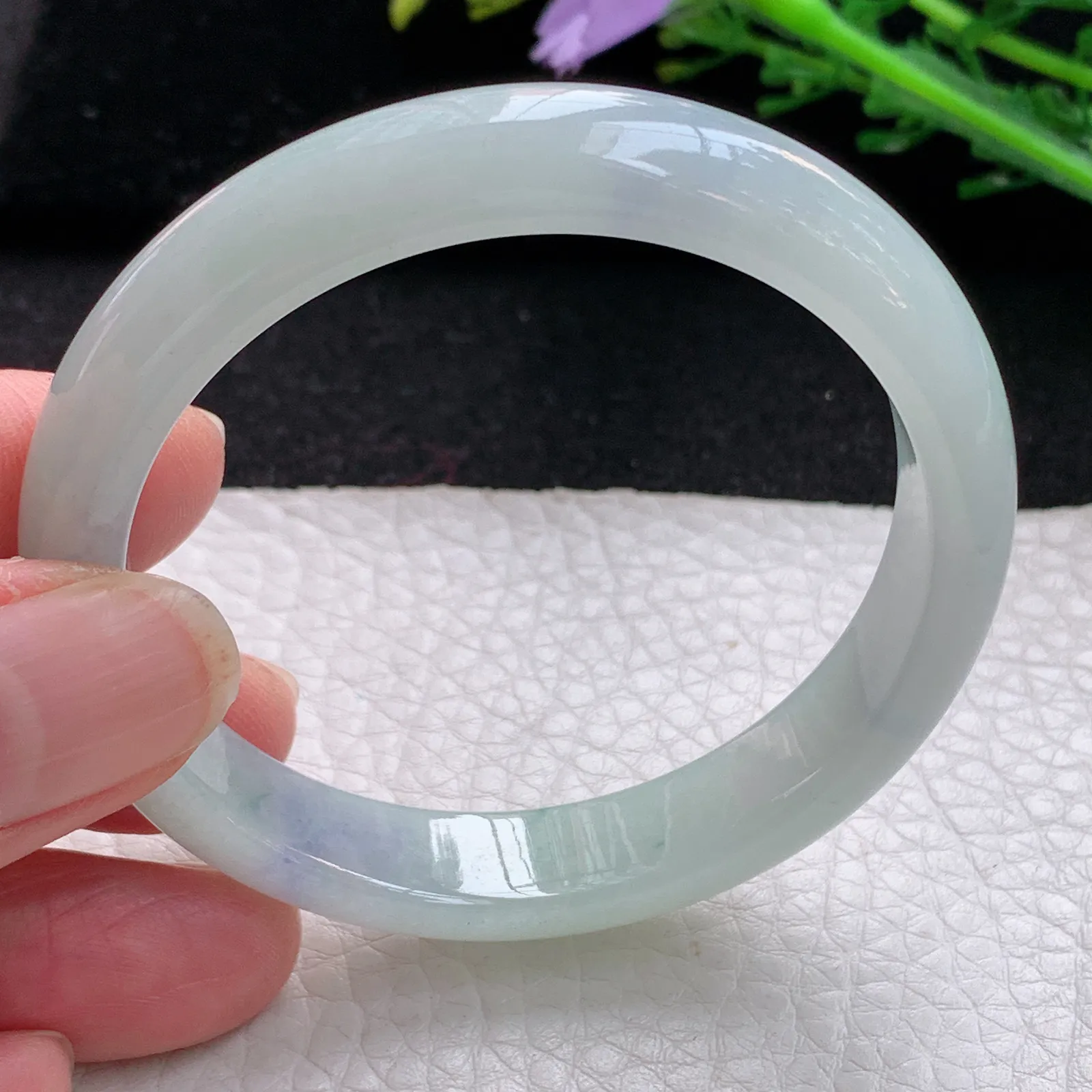 xx小圈口51*10.8*6.3平安镯 缅甸翡翠a货玉手镯清秀宽边玉手环