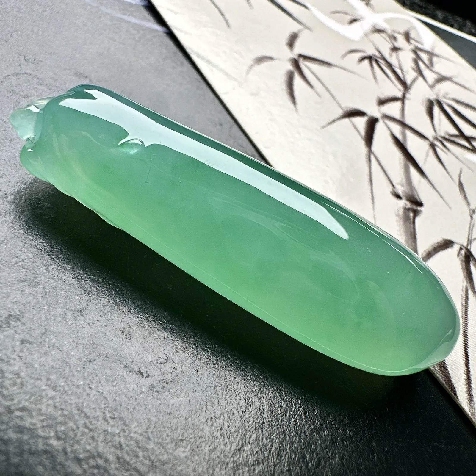 【冰种满绿大福瓜】质地冰润细腻，种老起光，收藏品质，