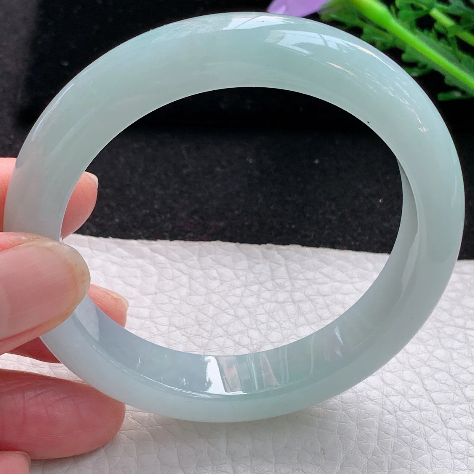 z自然光56*12.2*8.5平安镯 缅甸翡翠a货玉手镯冰晴宽边玉手环