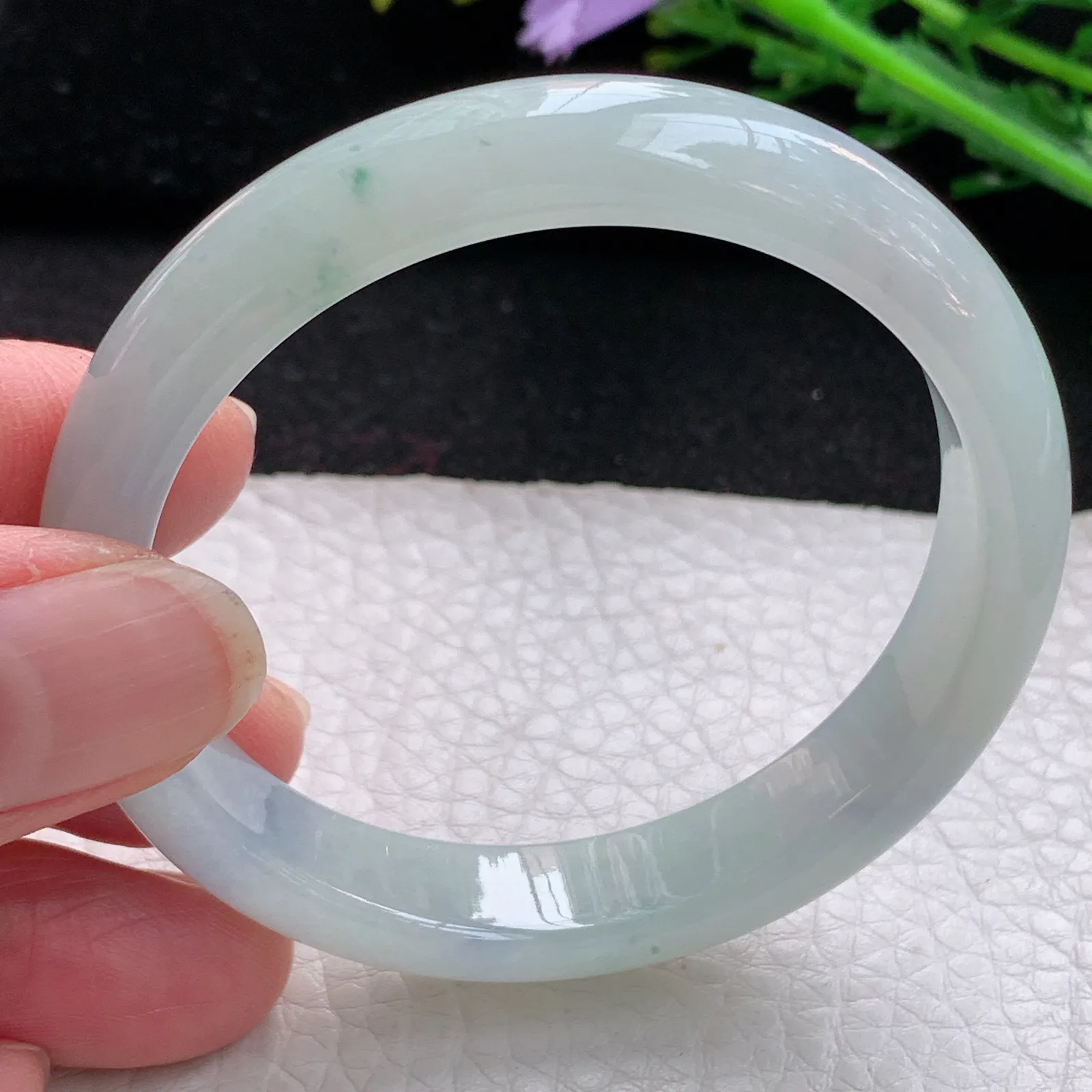 xx小圈口51*10.8*6.3平安镯 缅甸翡翠a货玉手镯清秀宽边玉手环