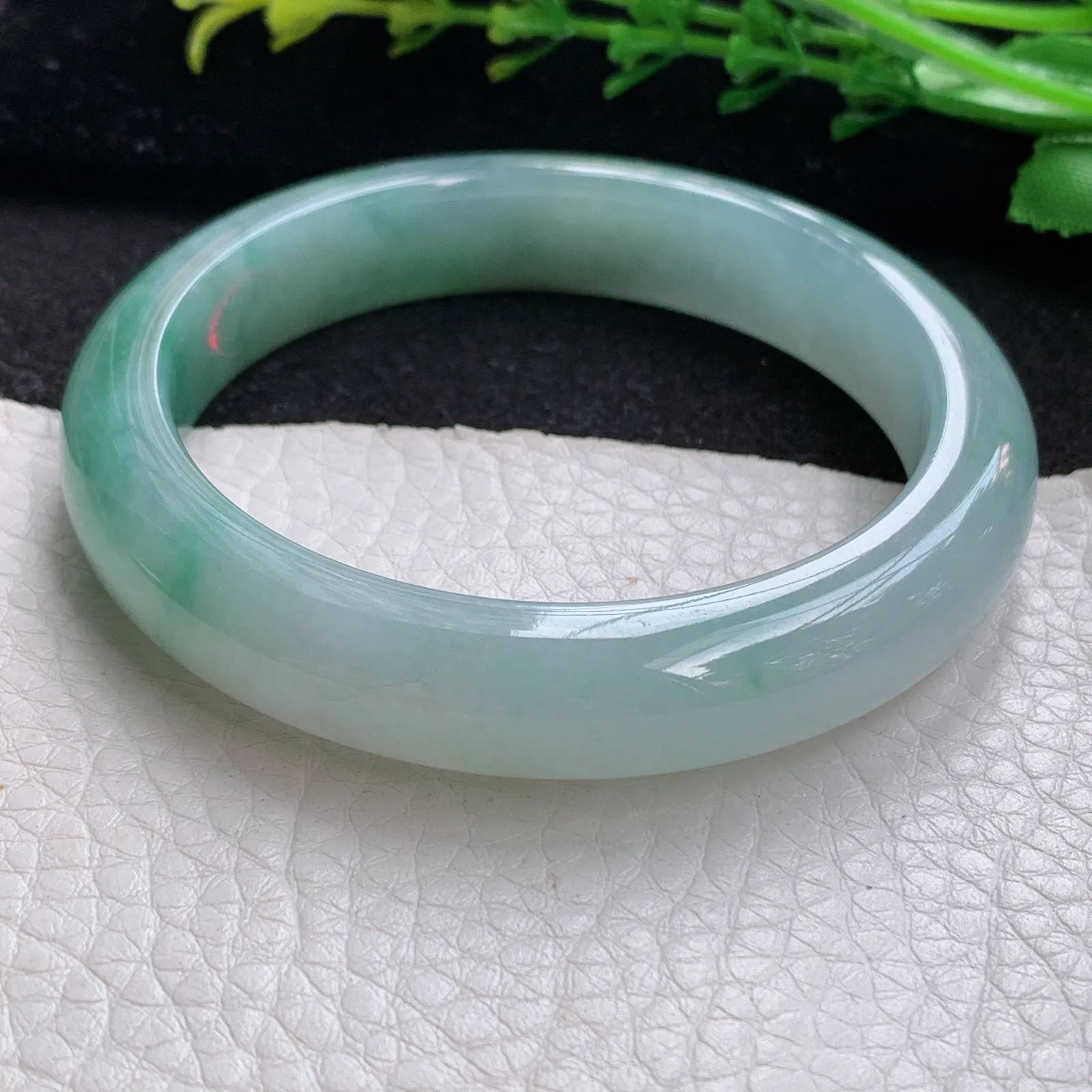 xo自然光56*11.8*8.5平安镯 缅甸翡翠a货玉手镯冰三彩宽边玉手环