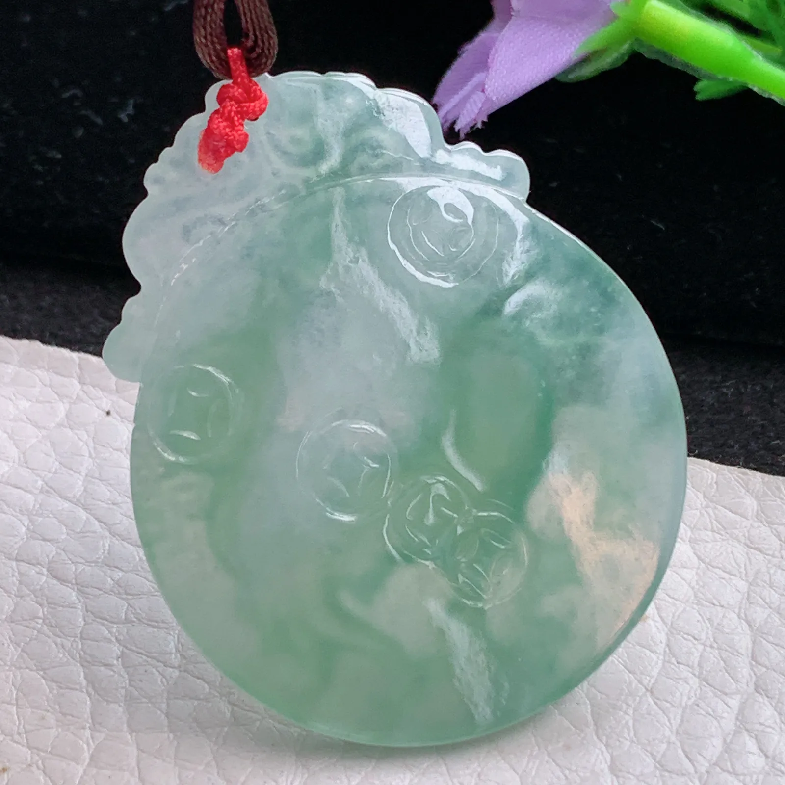 bg自然光48.5*38.9*5.7天然缅甸翡翠冰晴金鸡独立 生肖鸡玉吊坠 毛衣坠