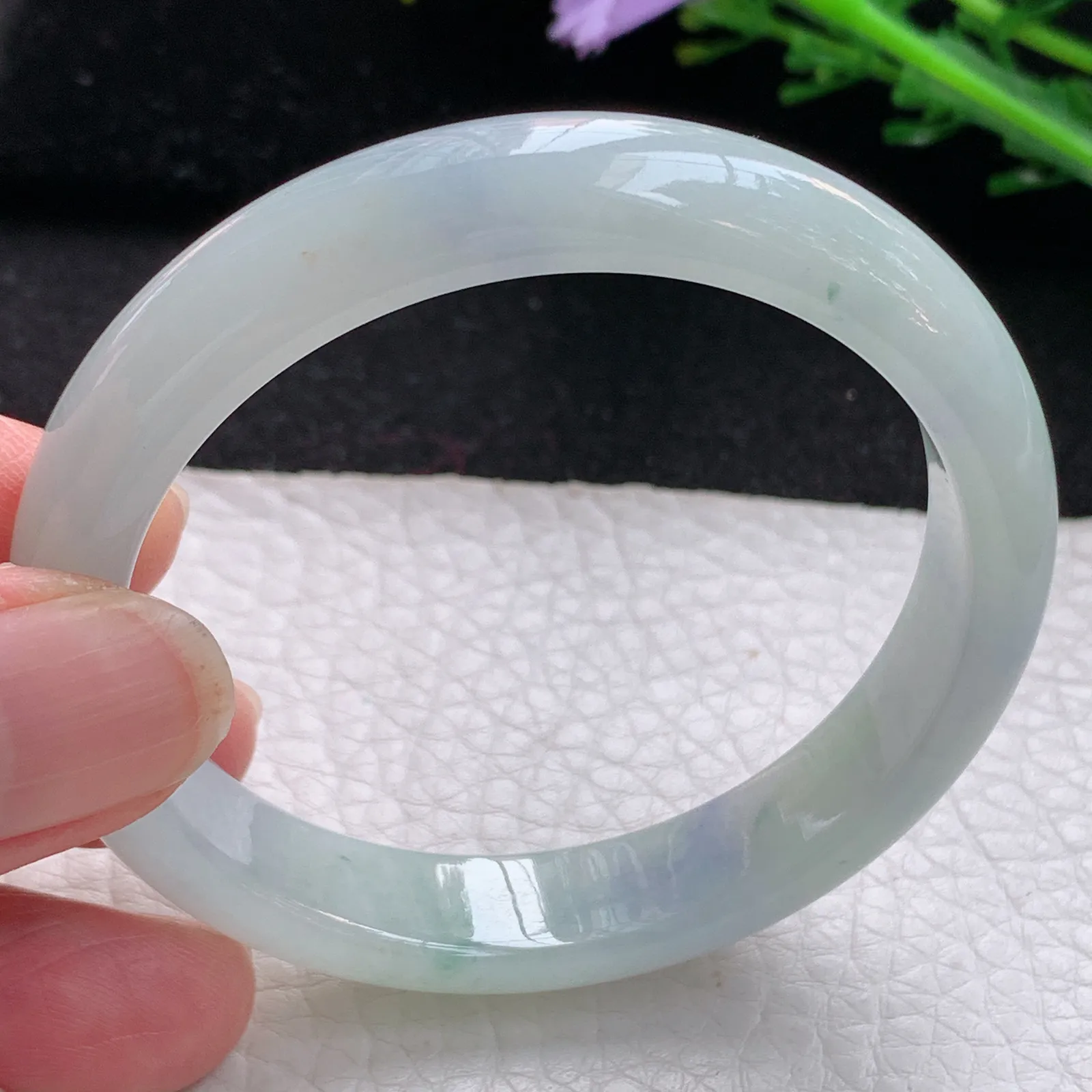 xx小圈口51*10.8*6.3平安镯 缅甸翡翠a货玉手镯清秀宽边玉手环