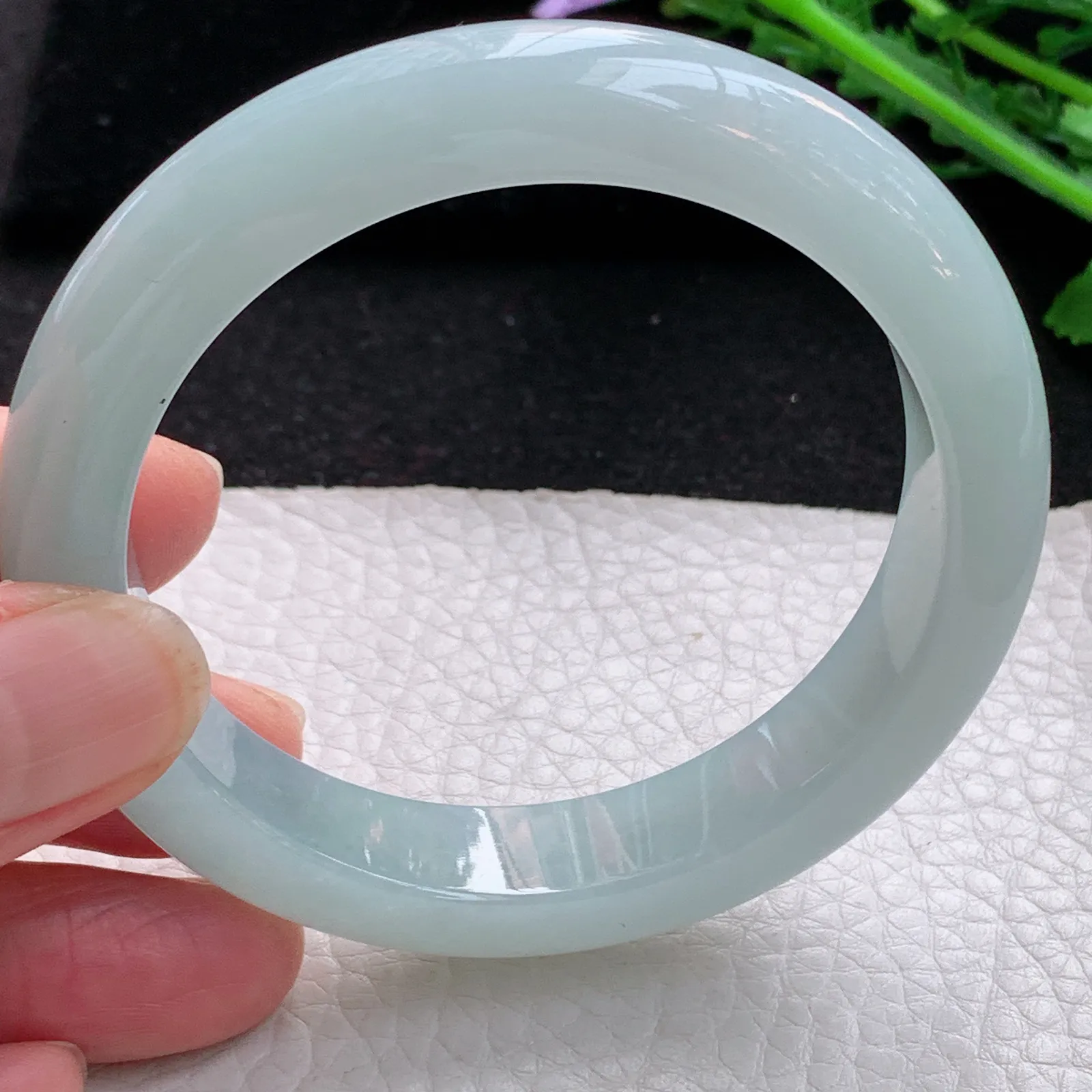 z自然光56*12.2*8.5平安镯 缅甸翡翠a货玉手镯冰晴宽边玉手环