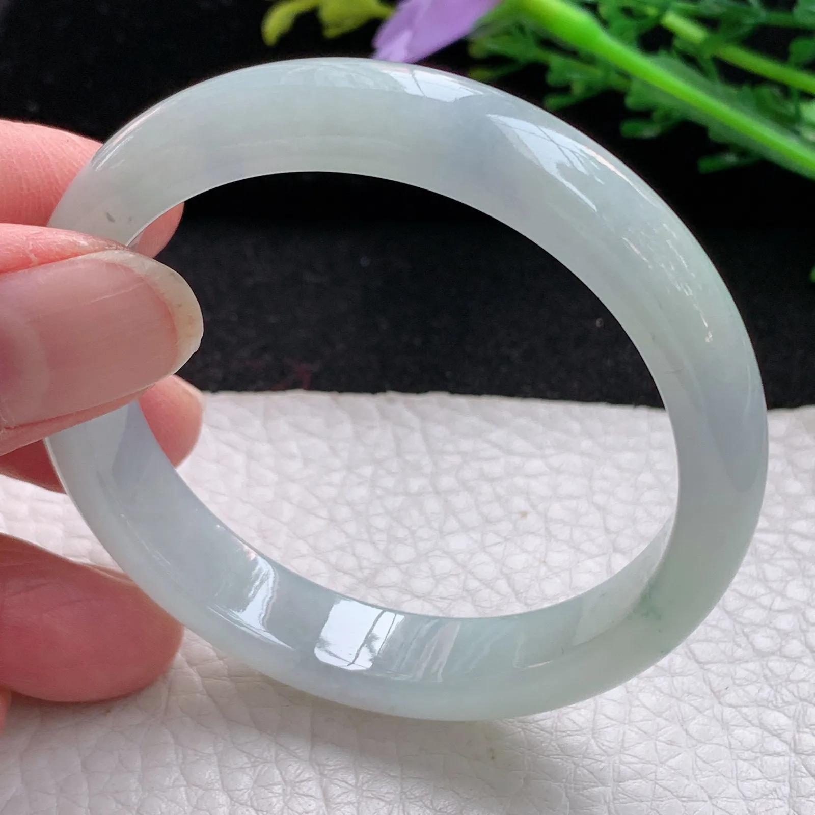 xx小圈口51*10.8*6.3平安镯 缅甸翡翠a货玉手镯清秀宽边玉手环