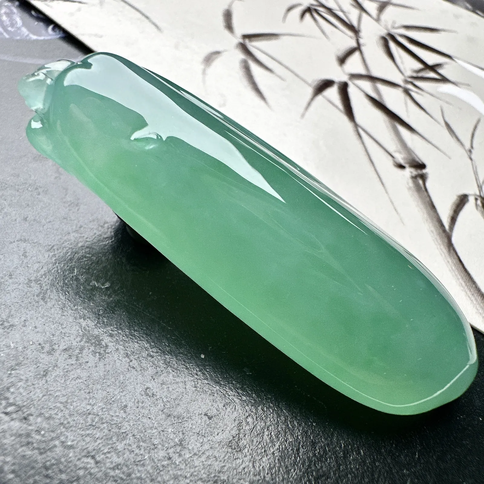 【冰种满绿大福瓜】质地冰润细腻，种老起光，收藏品质，