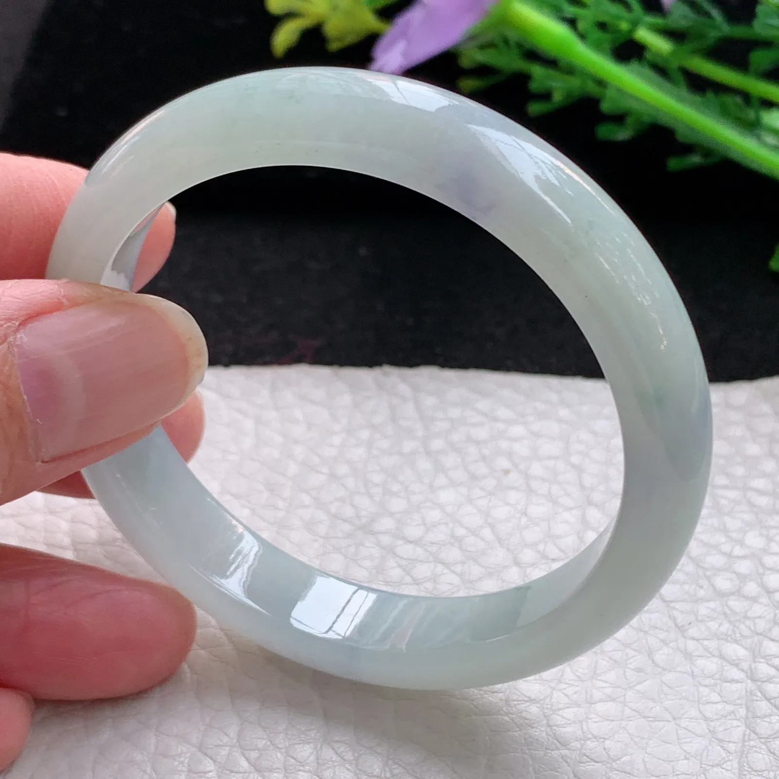 xx小圈口51*10.8*6.3平安镯 缅甸翡翠a货玉手镯清秀宽边玉手环