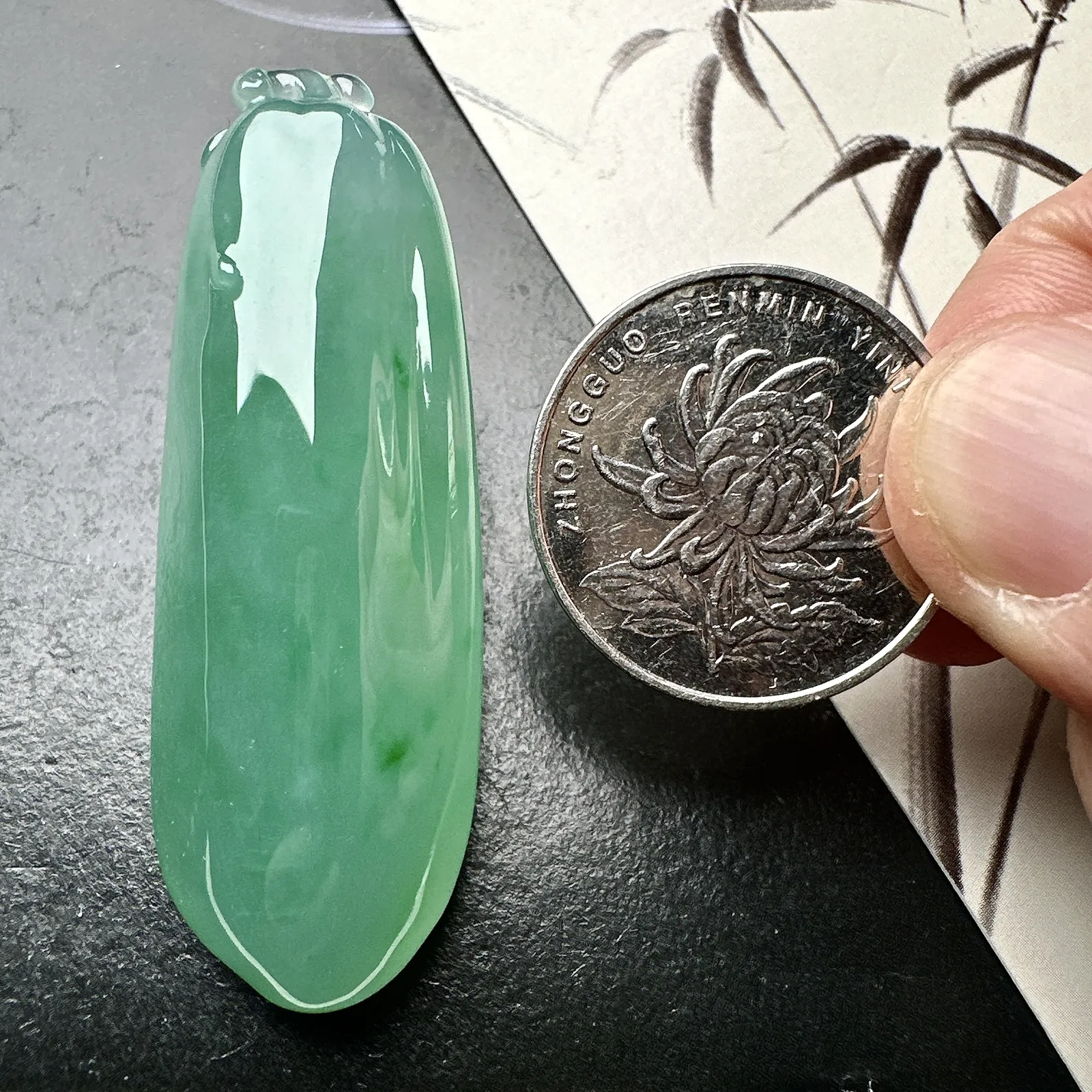 【冰种满绿大福瓜】质地冰润细腻，种老起光，收藏品质，