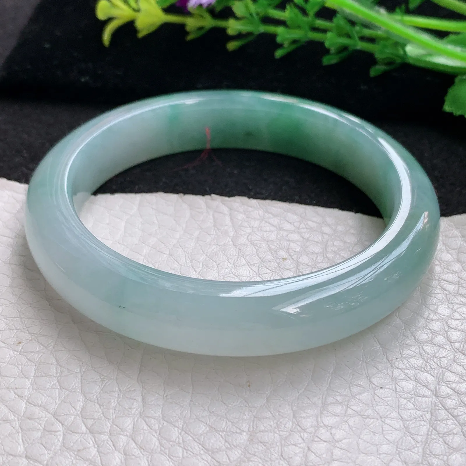 xo自然光56*11.8*8.5平安镯 缅甸翡翠a货玉手镯冰三彩宽边玉手环