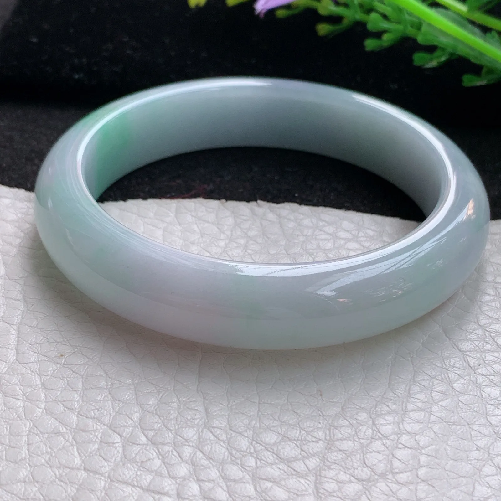 xx自然光56*12.8*8.3平安镯 缅甸翡翠a货玉手镯清新宽边玉手环