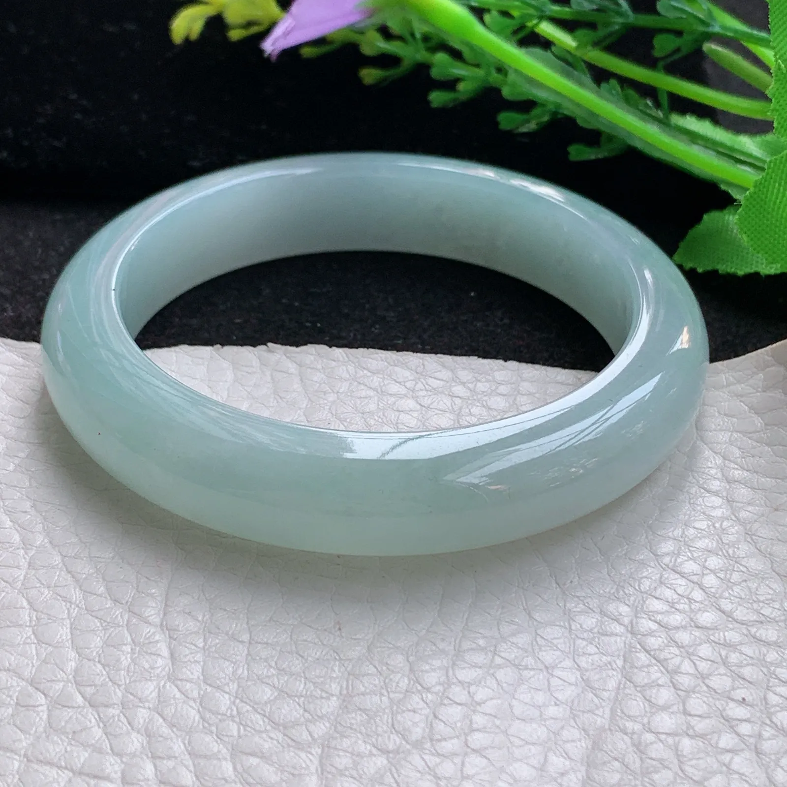 z自然光56*12.2*8.5平安镯 缅甸翡翠a货玉手镯冰晴宽边玉手环