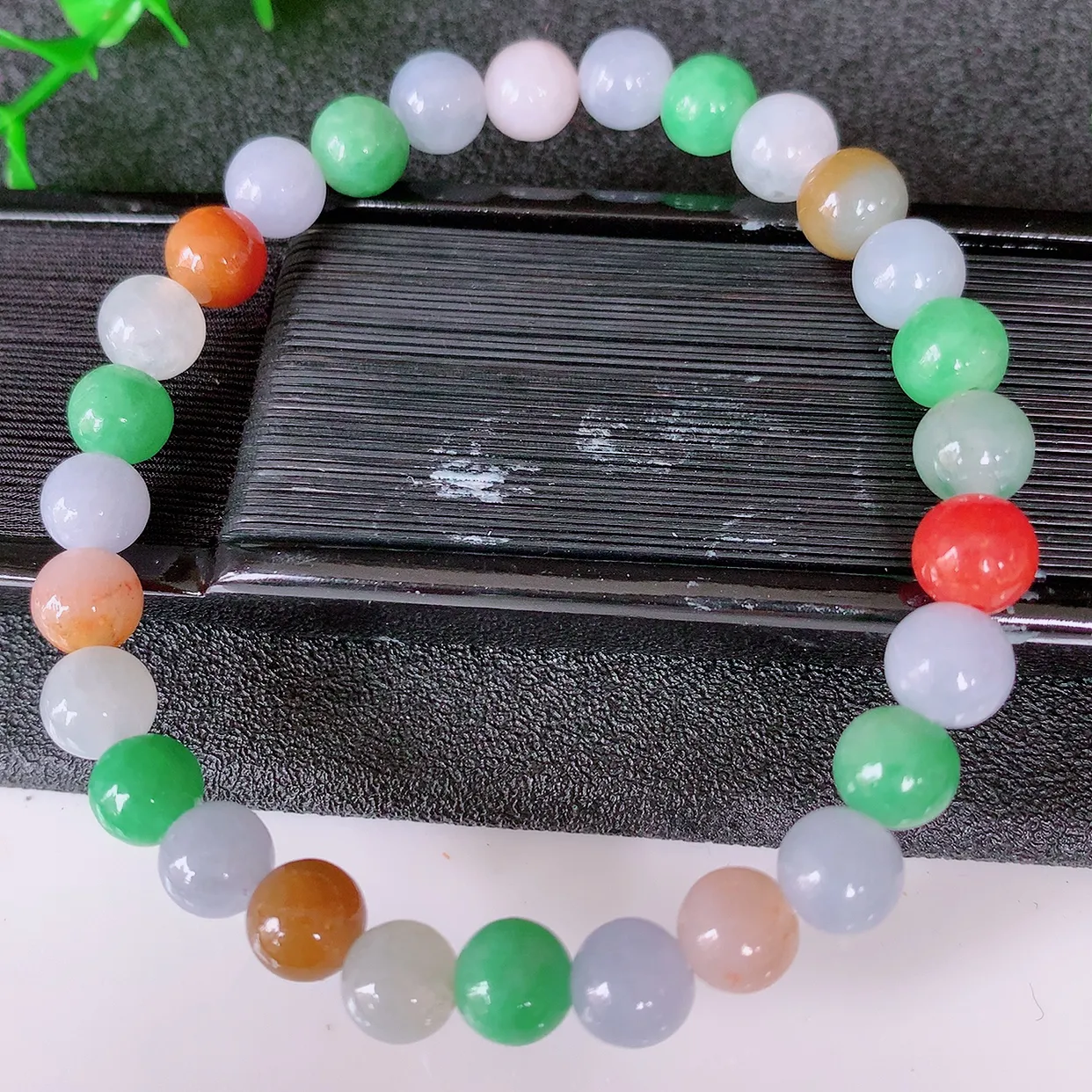 自然光实拍，冰润多宝翡翠手链，多彩翡翠手串，颜色丰富，料子细腻，高档大气，自戴送礼佳品！#46.29