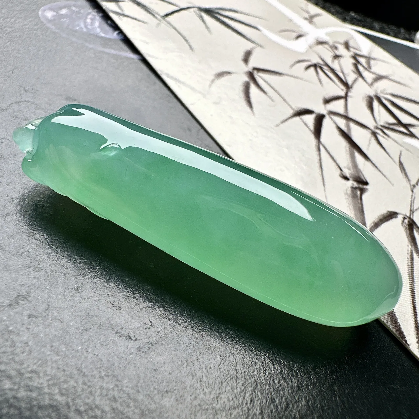 【冰种满绿大福瓜】质地冰润细腻，种老起光，收藏品质，