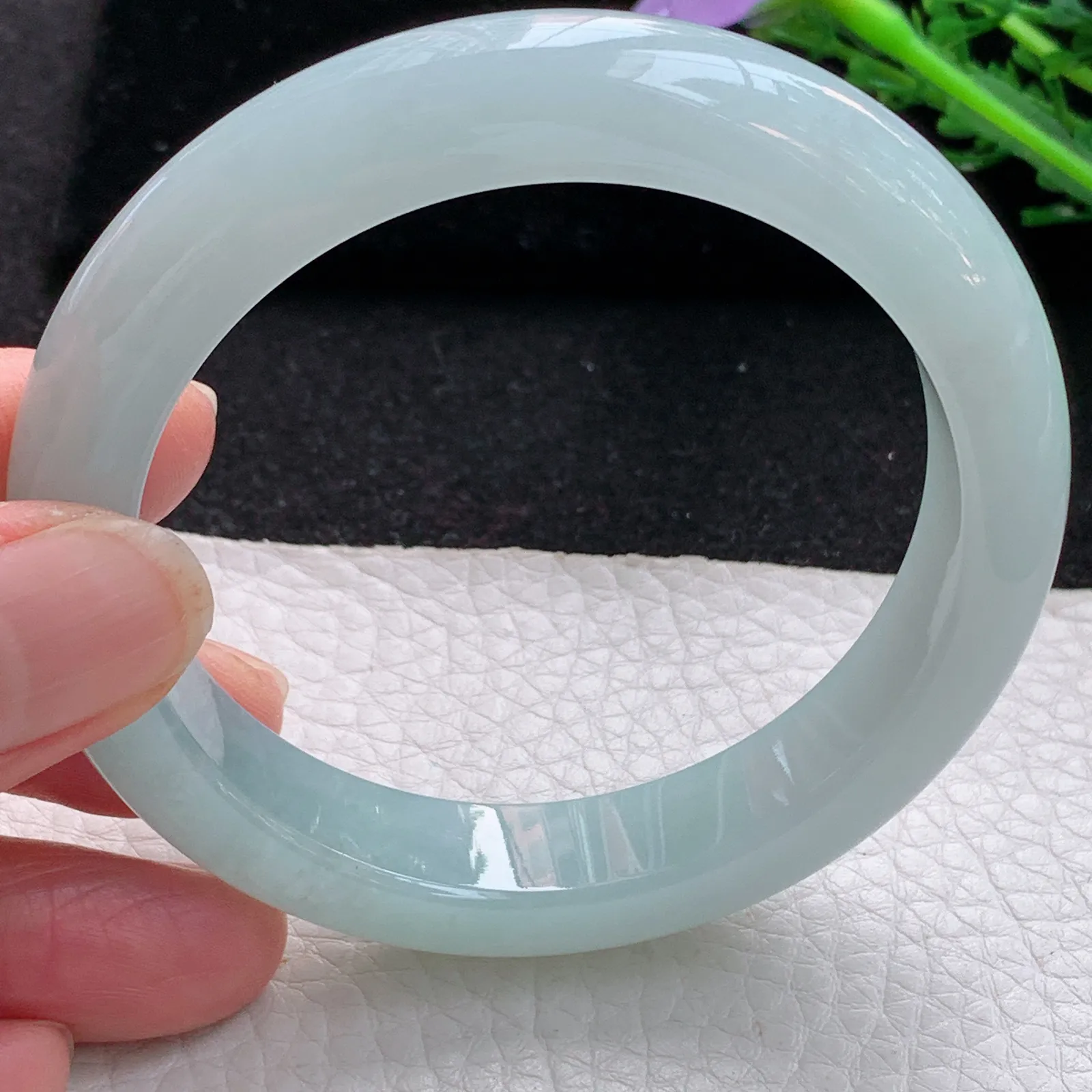 z自然光56*12.2*8.5平安镯 缅甸翡翠a货玉手镯冰晴宽边玉手环