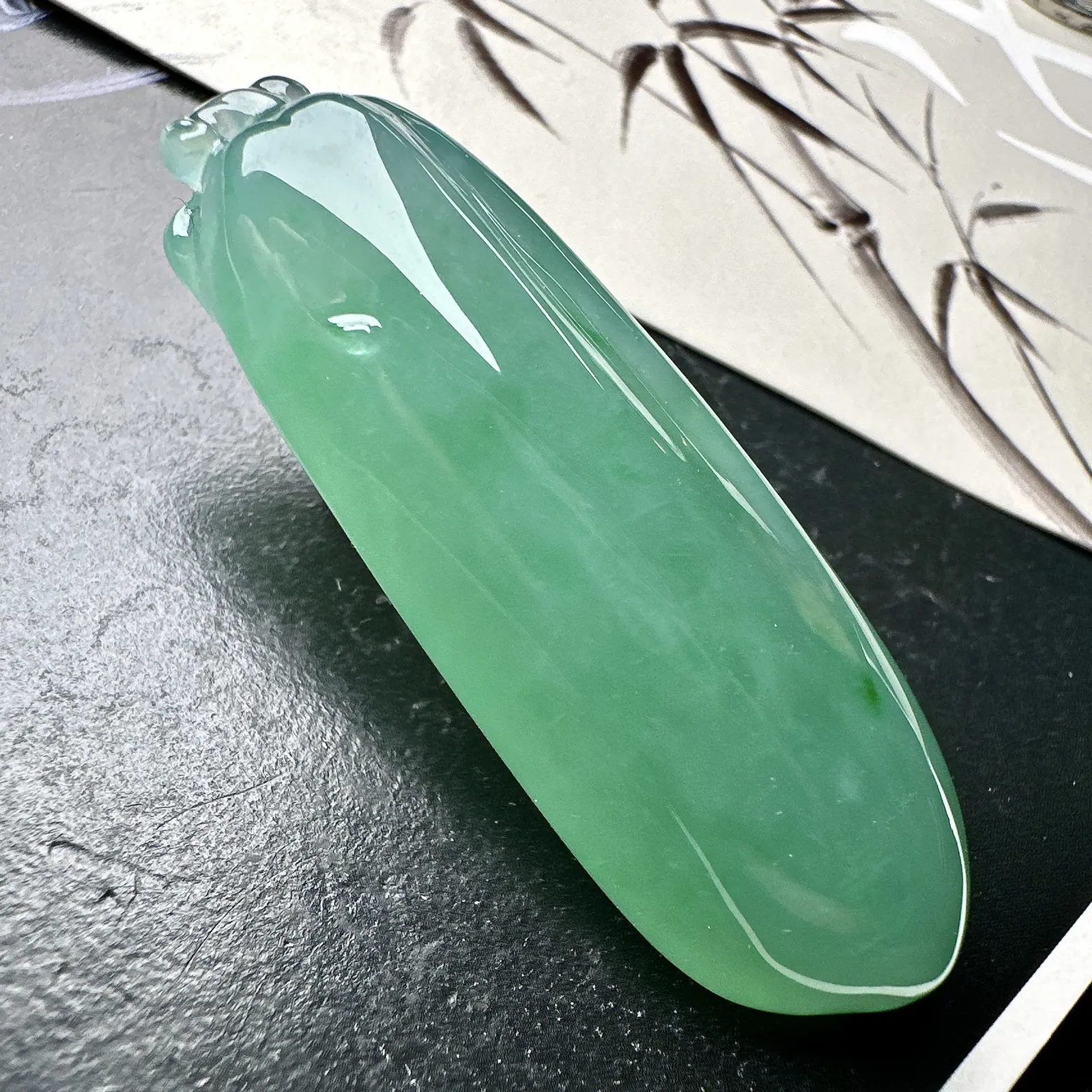 【冰种满绿大福瓜】质地冰润细腻，种老起光，收藏品质，