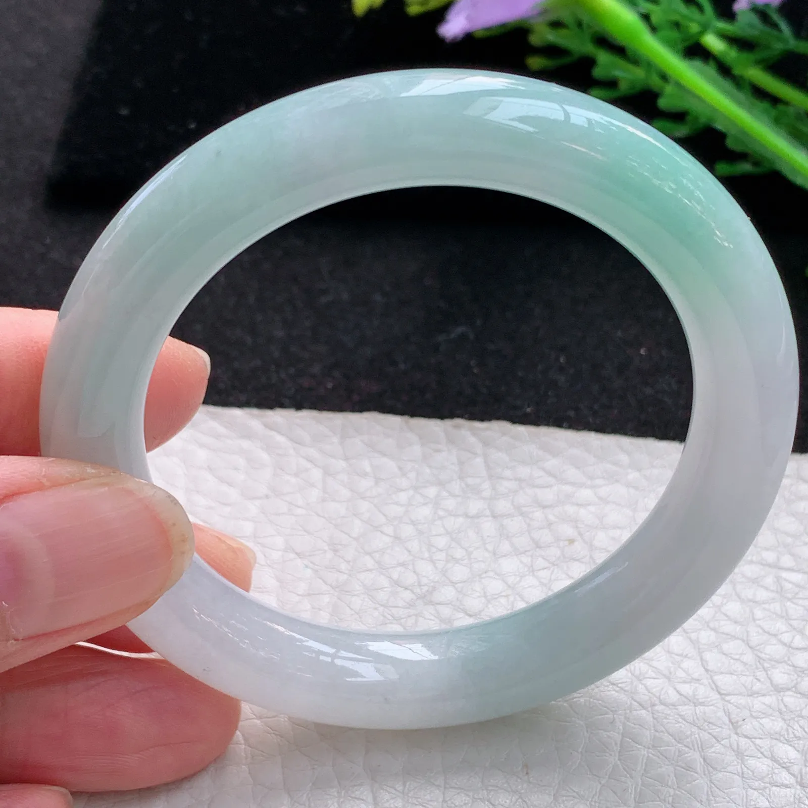 jm小圈口52*10.3*9.3美人镯 缅甸翡翠a货玉手镯清韵圆条玉手环