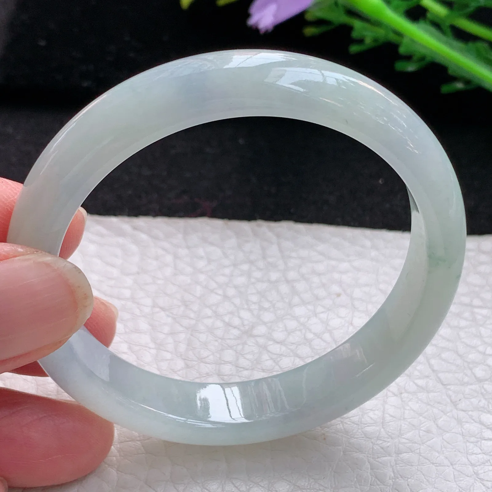 xx小圈口51*10.8*6.3平安镯 缅甸翡翠a货玉手镯清秀宽边玉手环