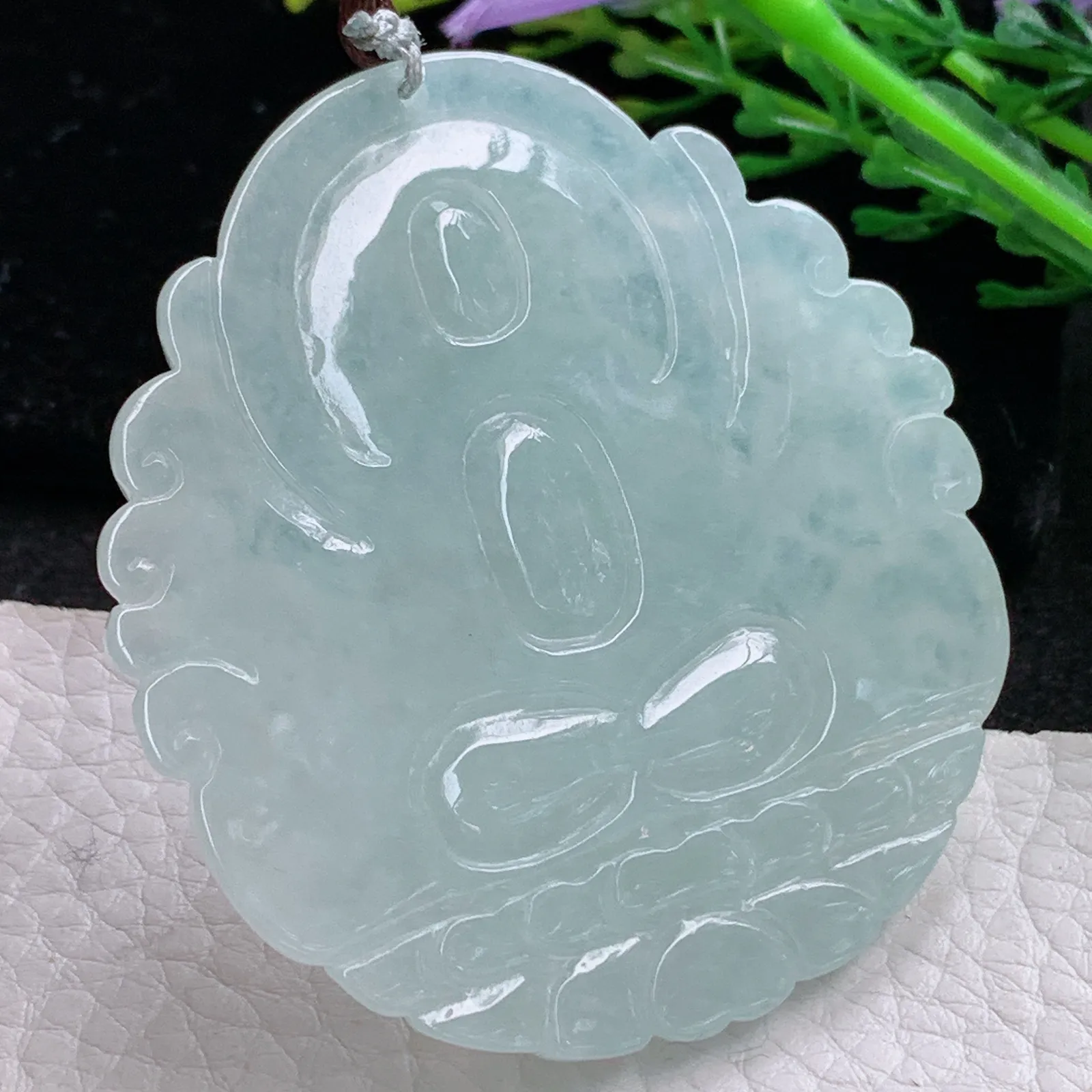 bg自然光57.3*53*8.2天然缅甸翡翠冰晴大日如来佛祖 玉吊坠 毛衣坠