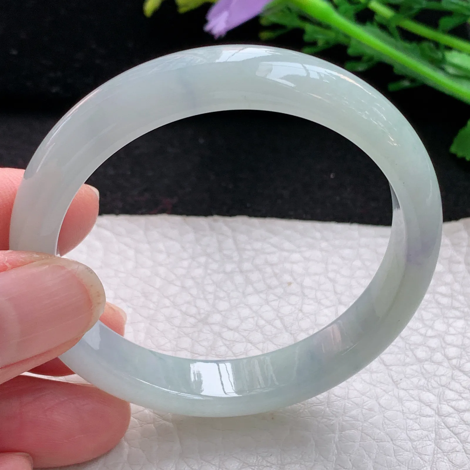 xx小圈口51*10.8*6.3平安镯 缅甸翡翠a货玉手镯清秀宽边玉手环