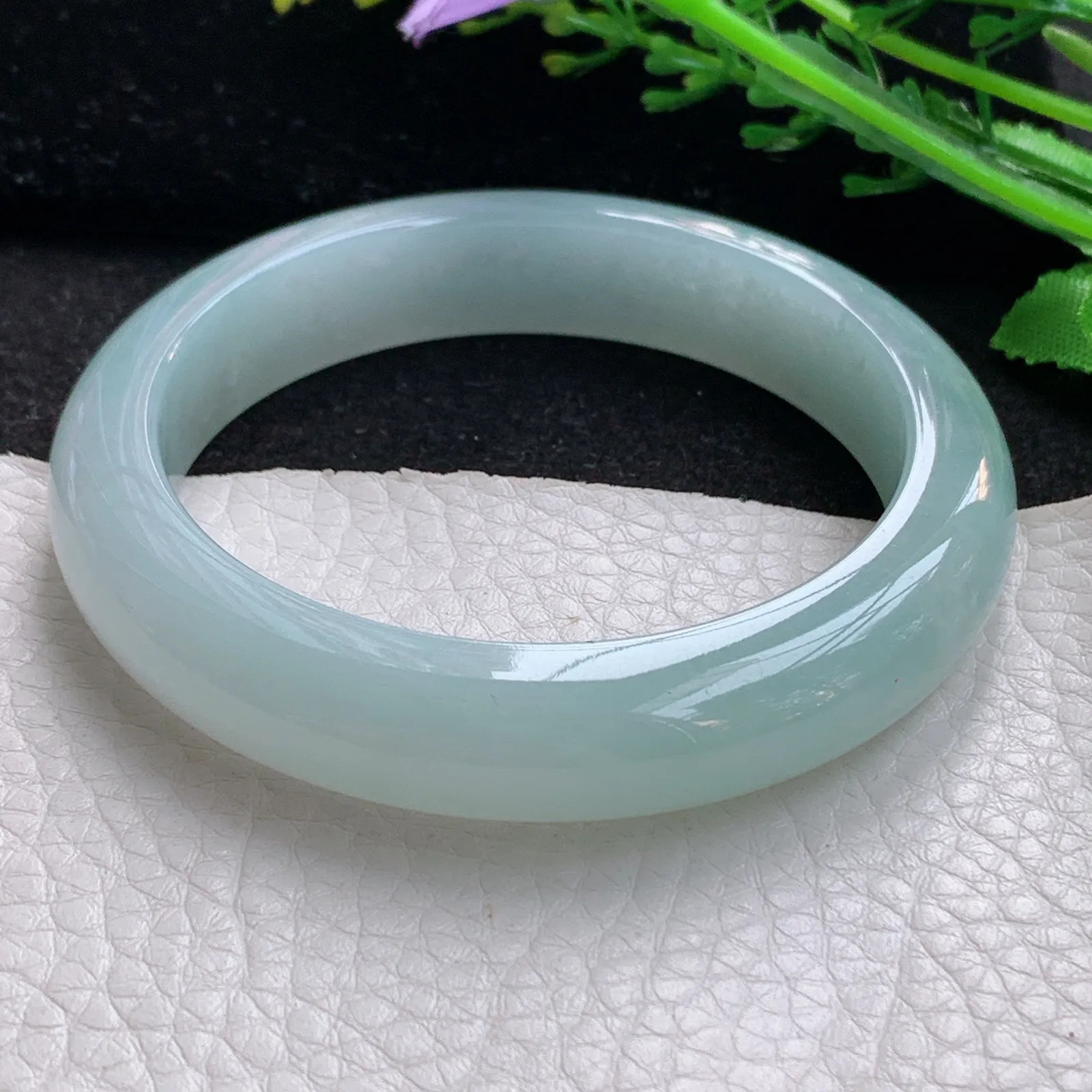 z自然光56*12.2*8.5平安镯 缅甸翡翠a货玉手镯冰晴宽边玉手环