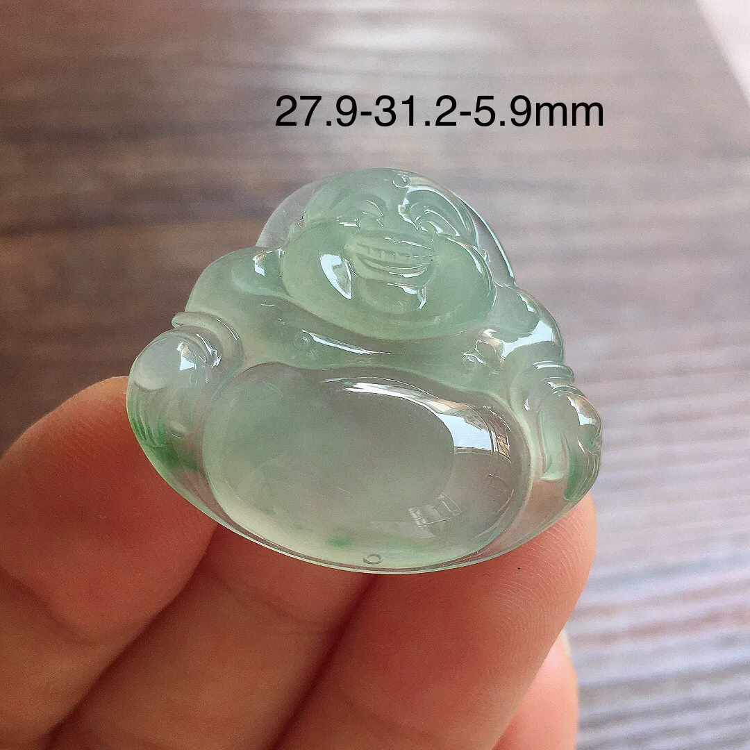 冰晴底笑佛，冰润细腻，品相饱满，种水足 尺寸27.9*31.2*5.9