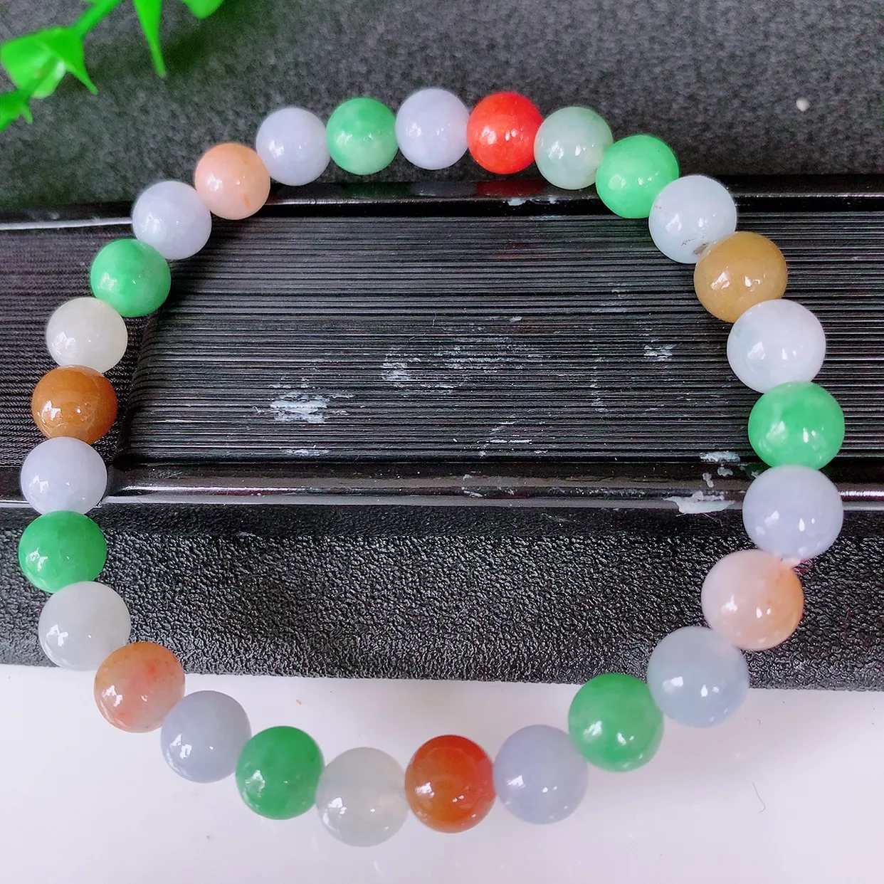 自然光实拍，冰润多宝翡翠手链，多彩翡翠手串，颜色丰富，料子细腻，高档大气，自戴送礼佳品！#46.29