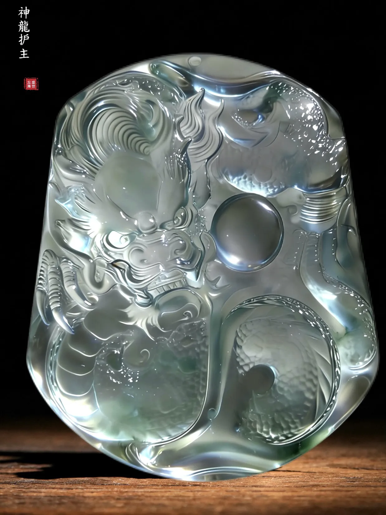 翡翠玻璃种无色吊坠