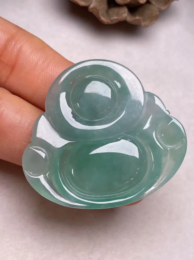 冰种晴绿【佛公】吊坠，种水好，玉质细腻 ，卖相好.