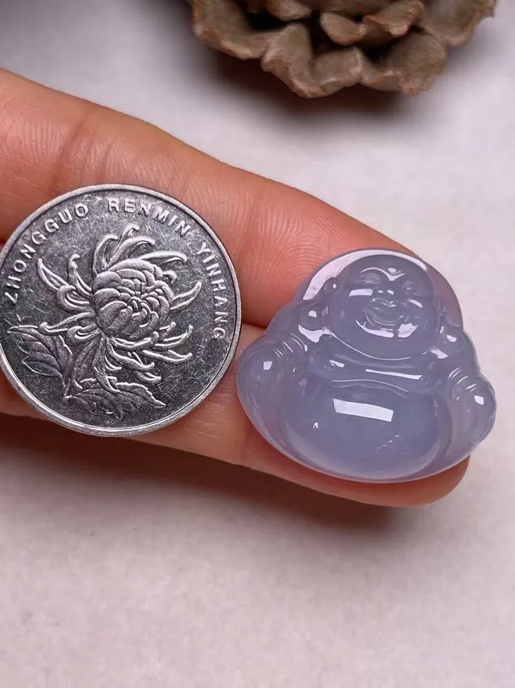 冰种紫罗兰【佛公】吊坠，种水好，玉质细腻 ，卖相好