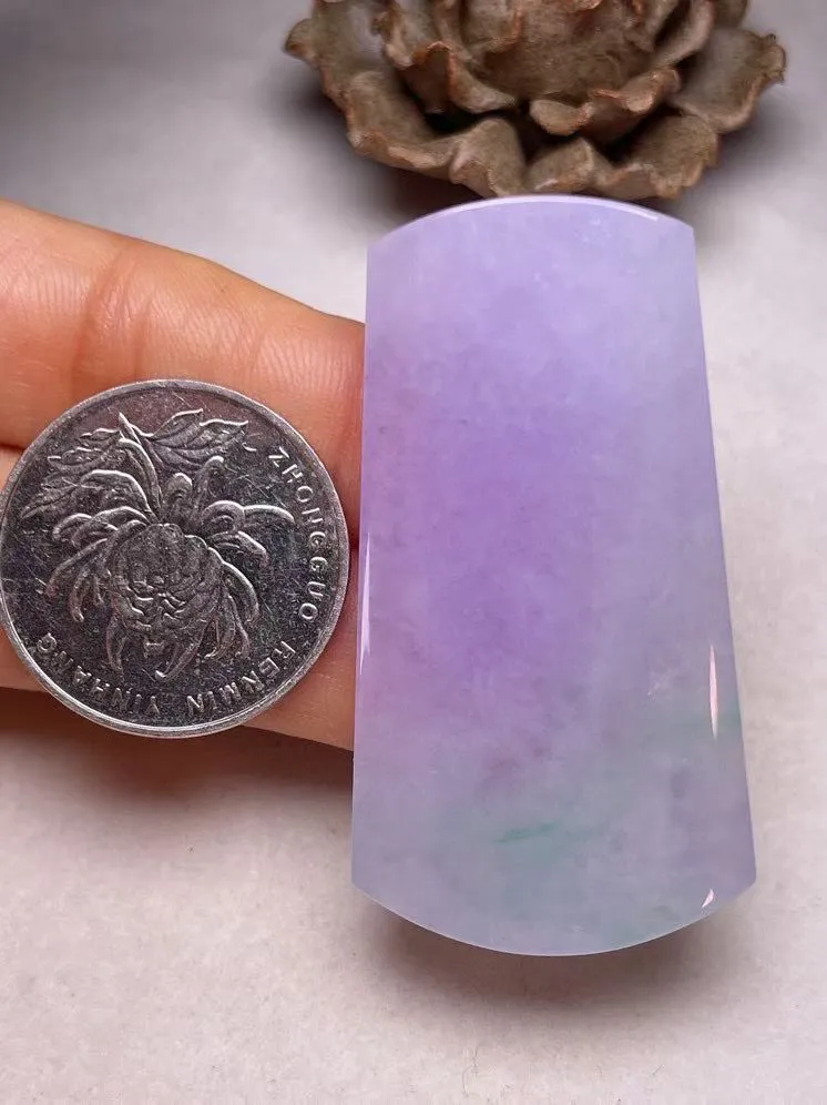 冰糯种紫罗兰【平安无事牌】吊坠，种水好，玉质细腻 ，卖相好