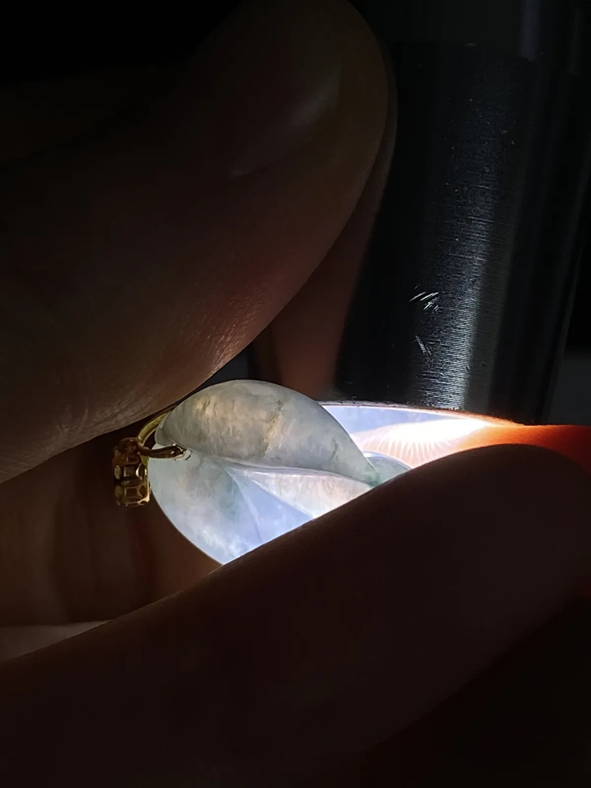 翡翠叶子，印记：G18K