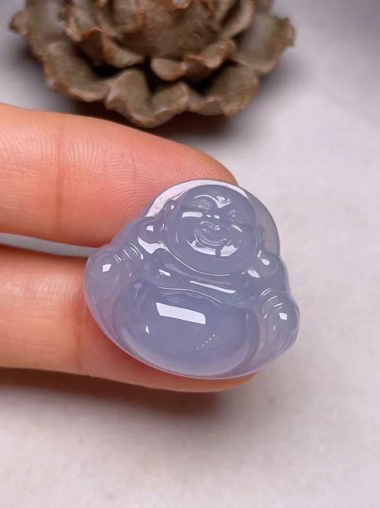 冰种紫罗兰【佛公】吊坠，种水好，玉质细腻 ，卖相好