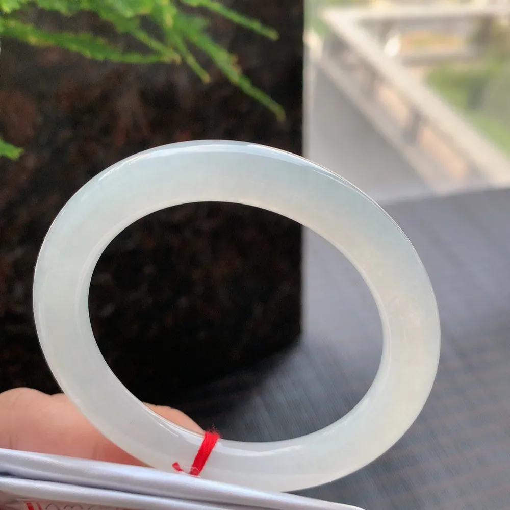 圆条高冰种白月光 无瑕 尺寸:53.4/8.7/9.2 种水好