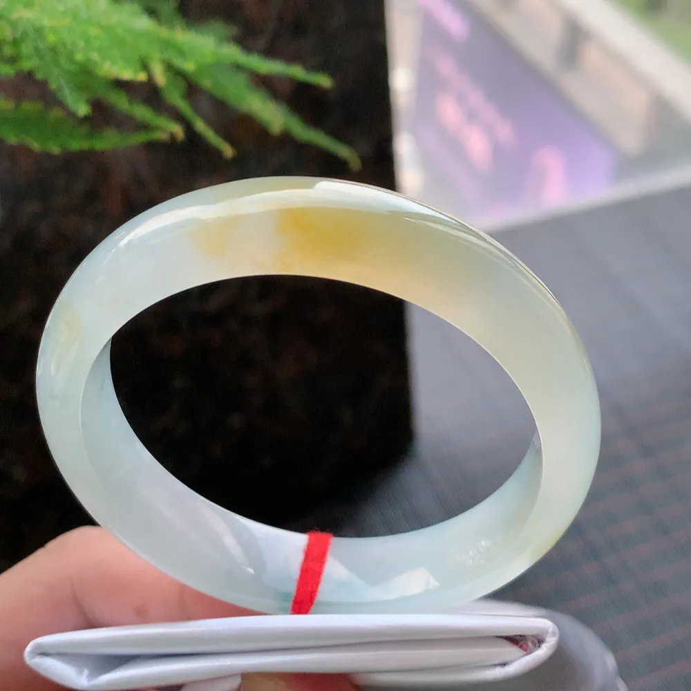 正圈高冰黄翡 无瑕 尺寸:57.1/13.2/8.1种色俱佳