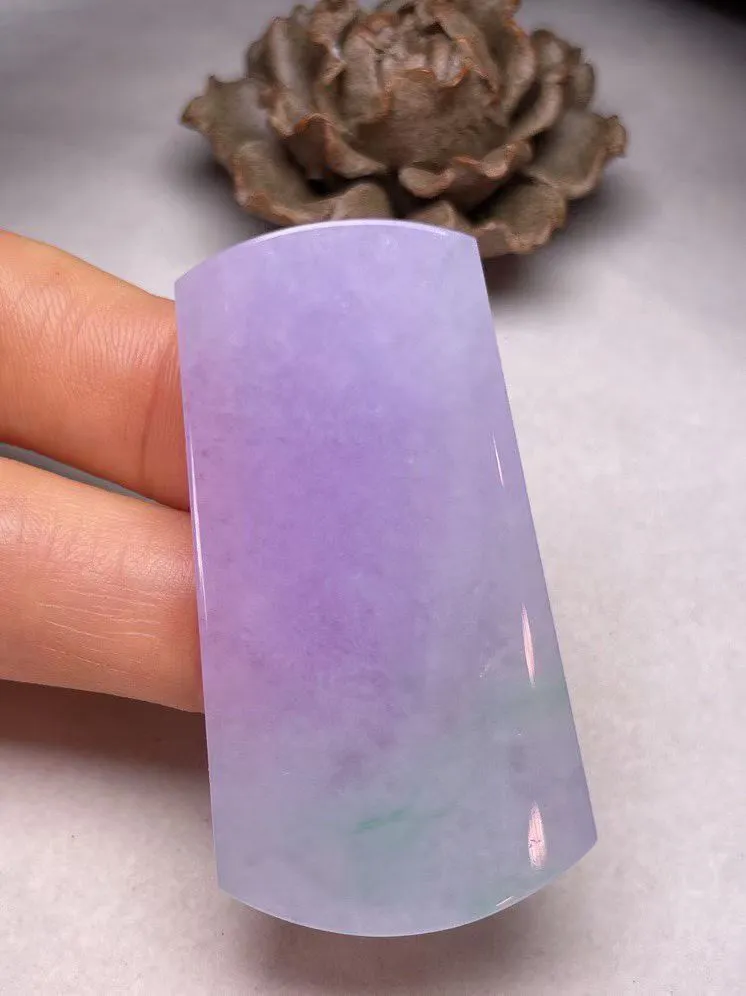 冰糯种紫罗兰【平安无事牌】吊坠，种水好，玉质细腻 ，卖相好