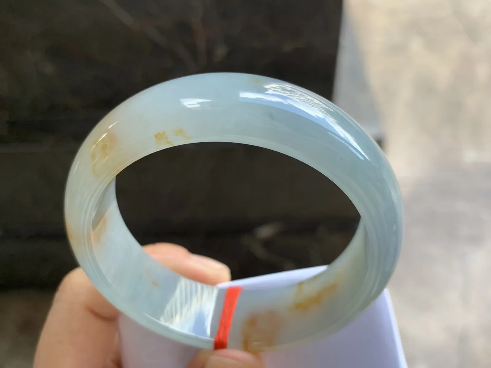 57.5-18-8mm
冰种黄翡宽版手镯 种好水润 特色镯